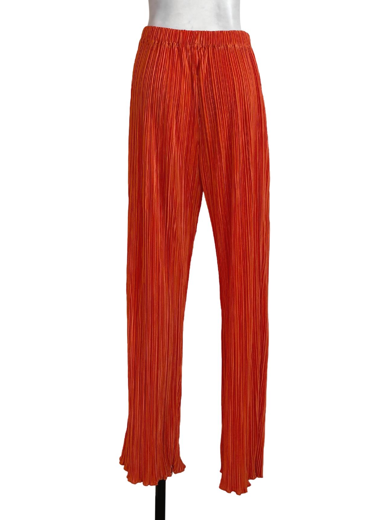 Fire Orange Pleated Pants