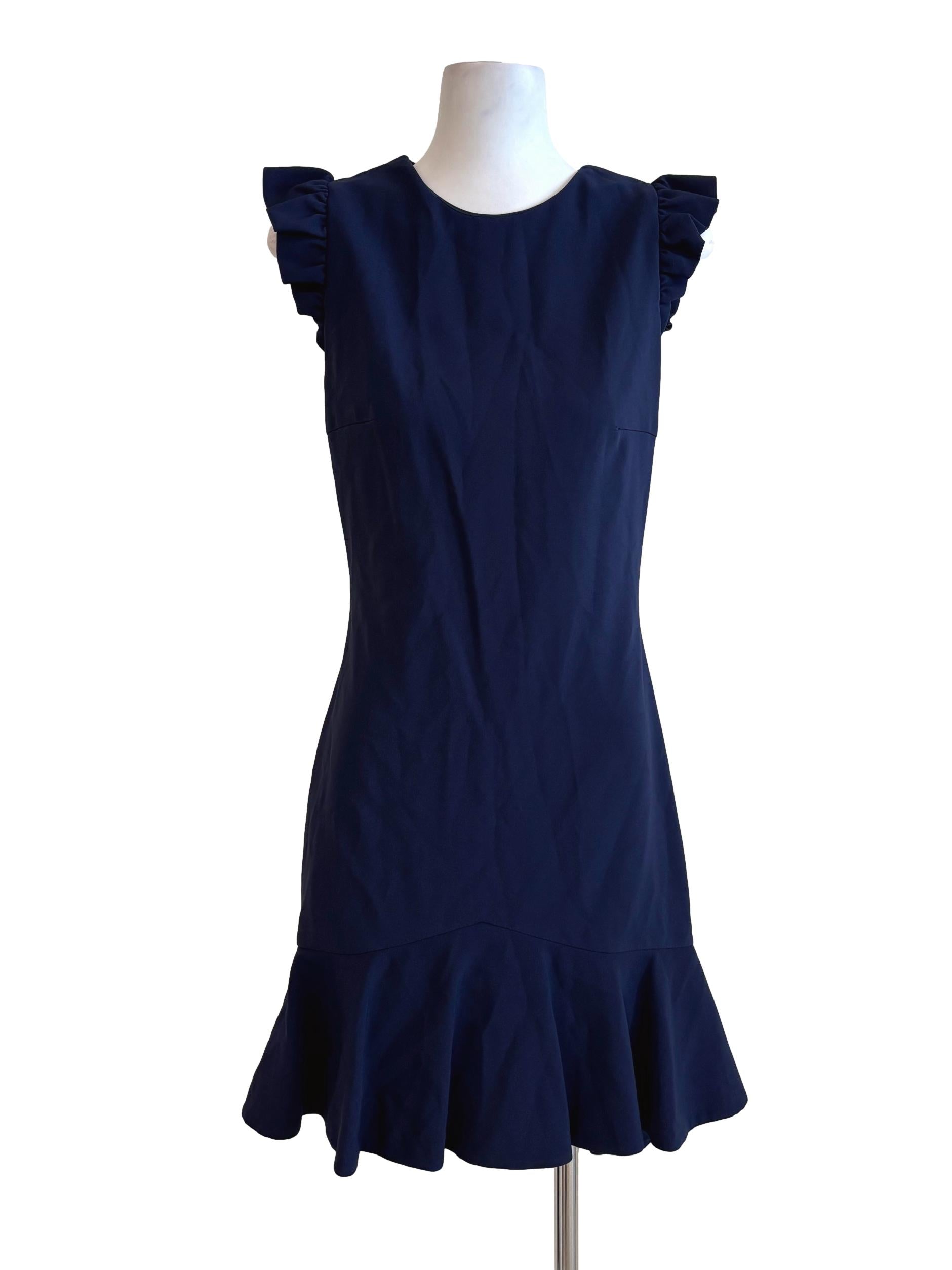 Navy Blue Sleeveless Sheath Dress