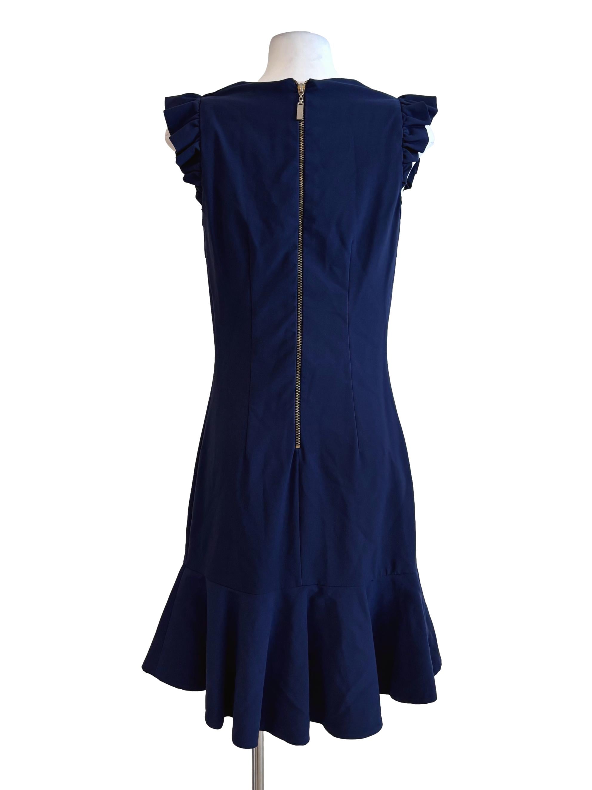 Navy Blue Sleeveless Sheath Dress