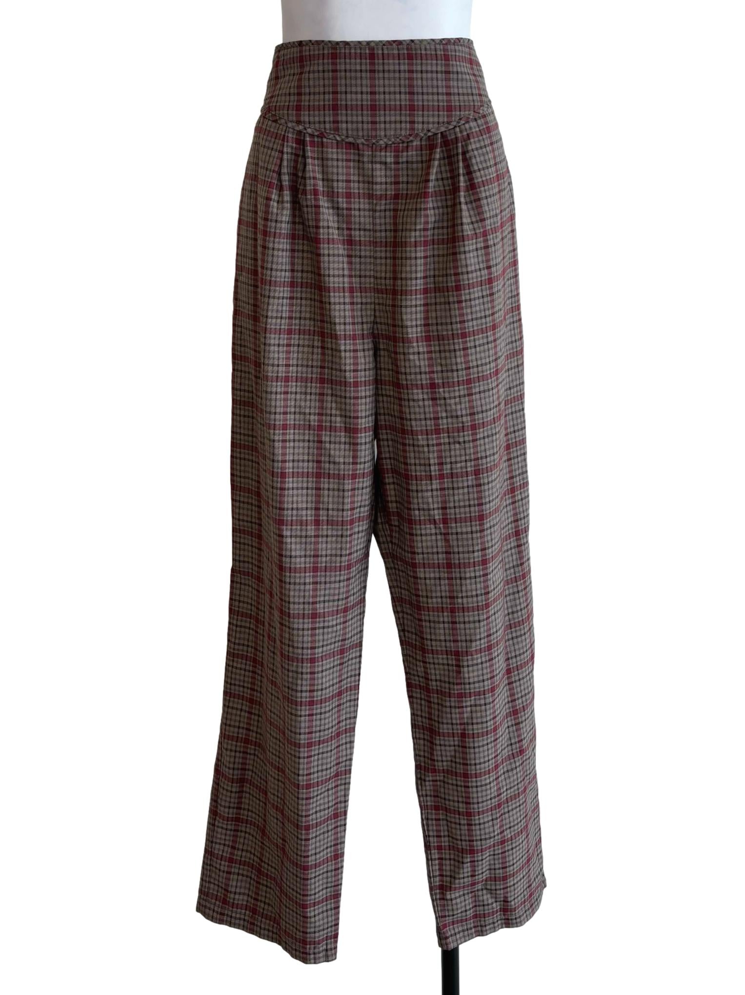 Tan Brown Tartan Pants