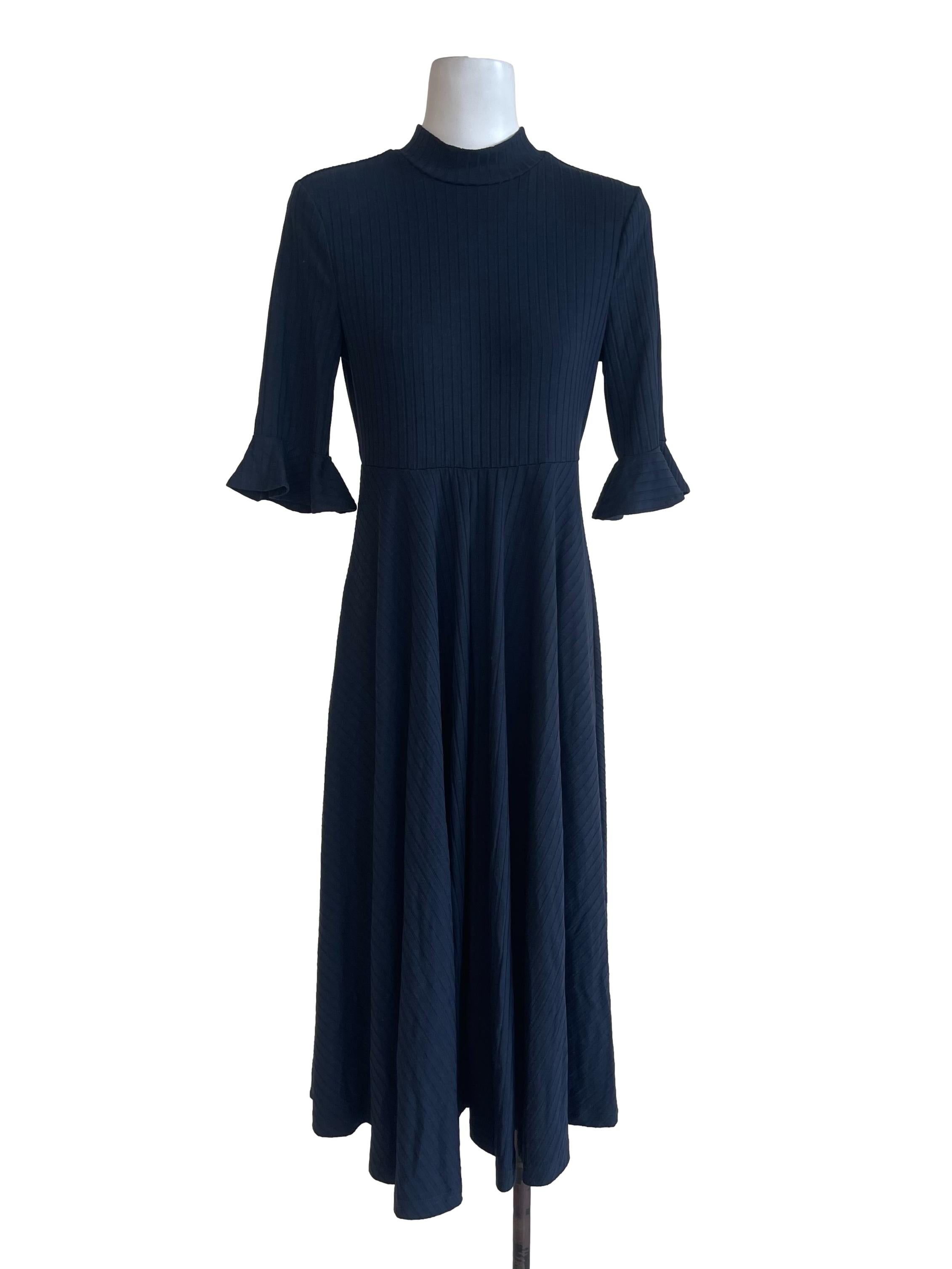 Navy Blue Casual Flowy Dress