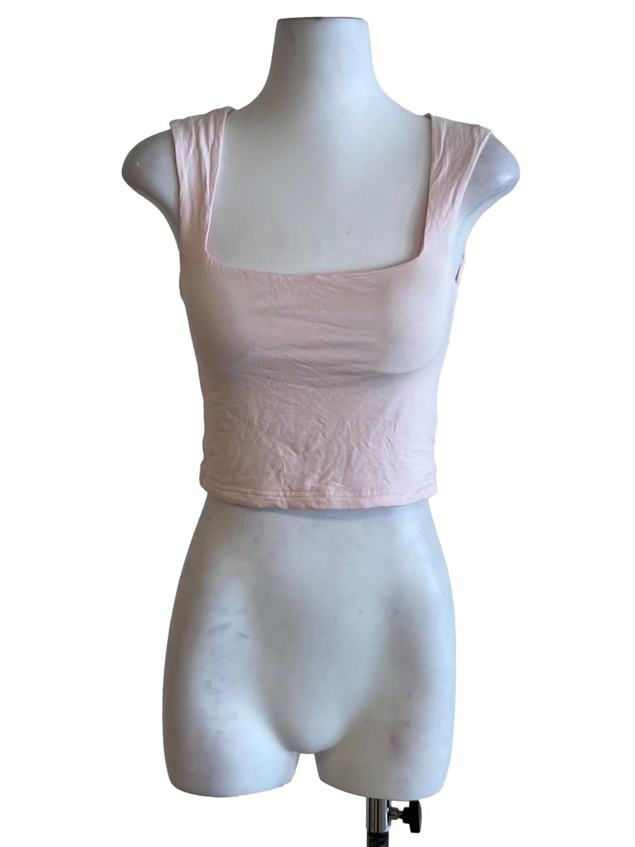 Blush Pink Square Neckline Tank Top