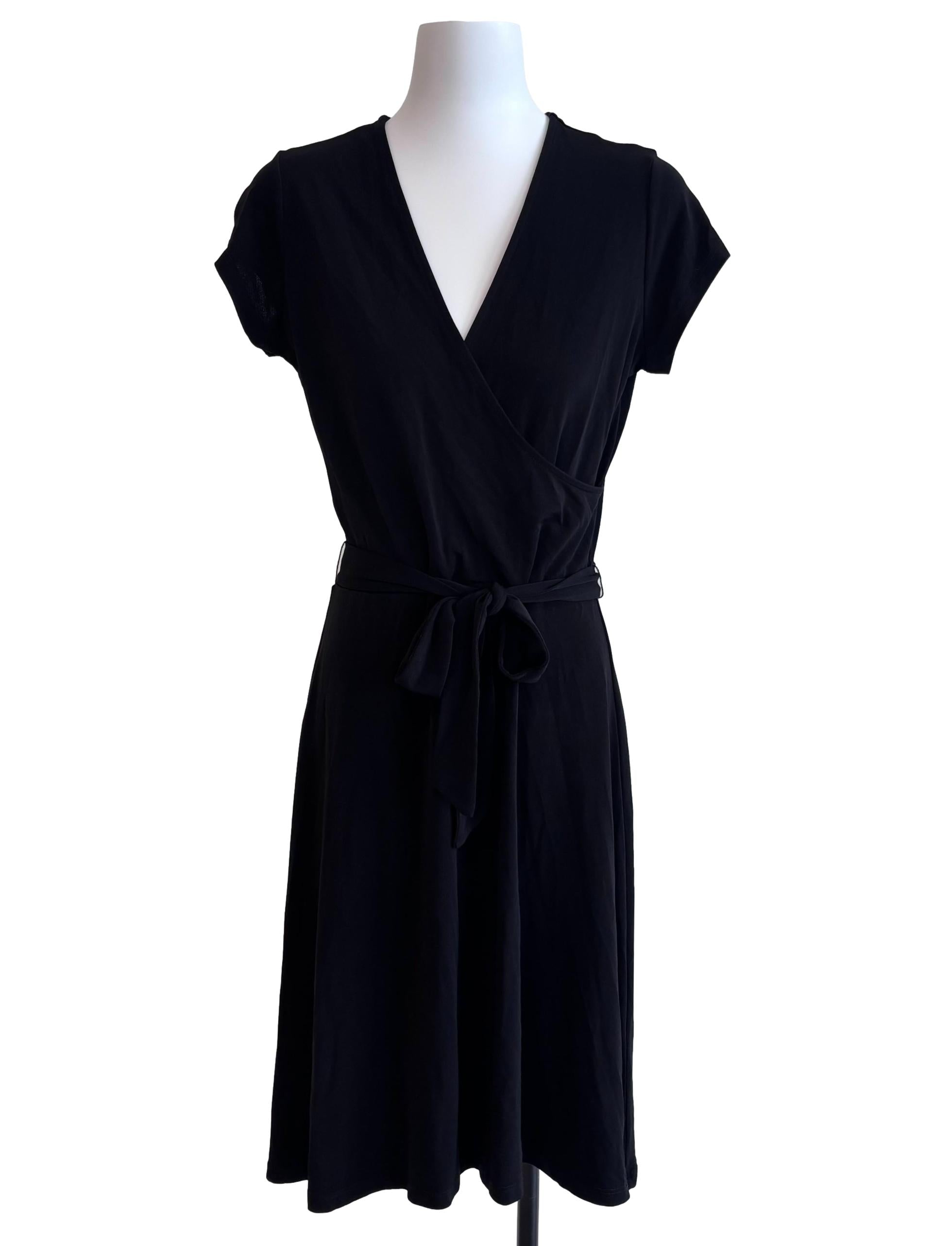 Black Cap Sleeve Wrap Dress CSN
