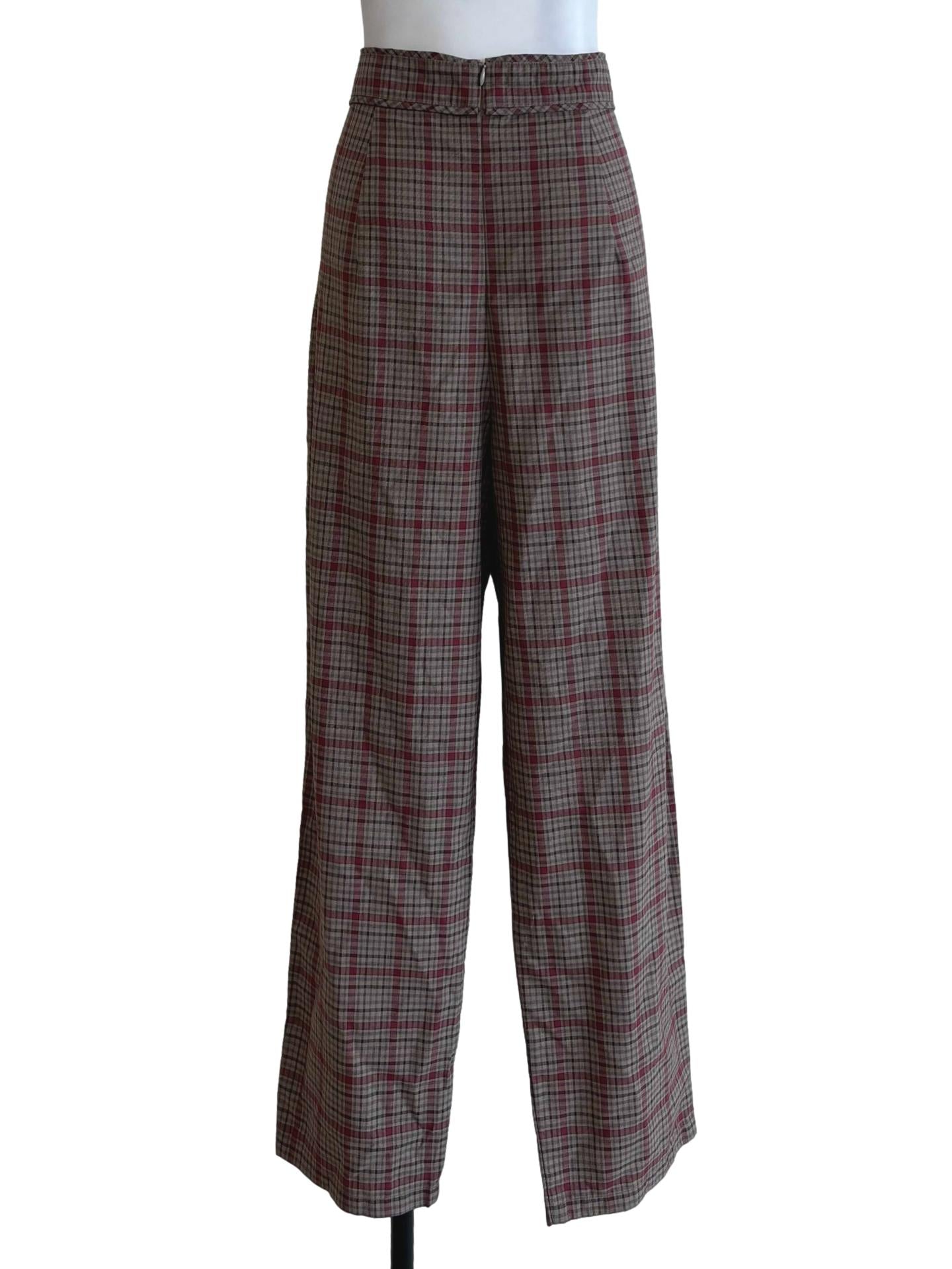 Tan Brown Tartan Pants