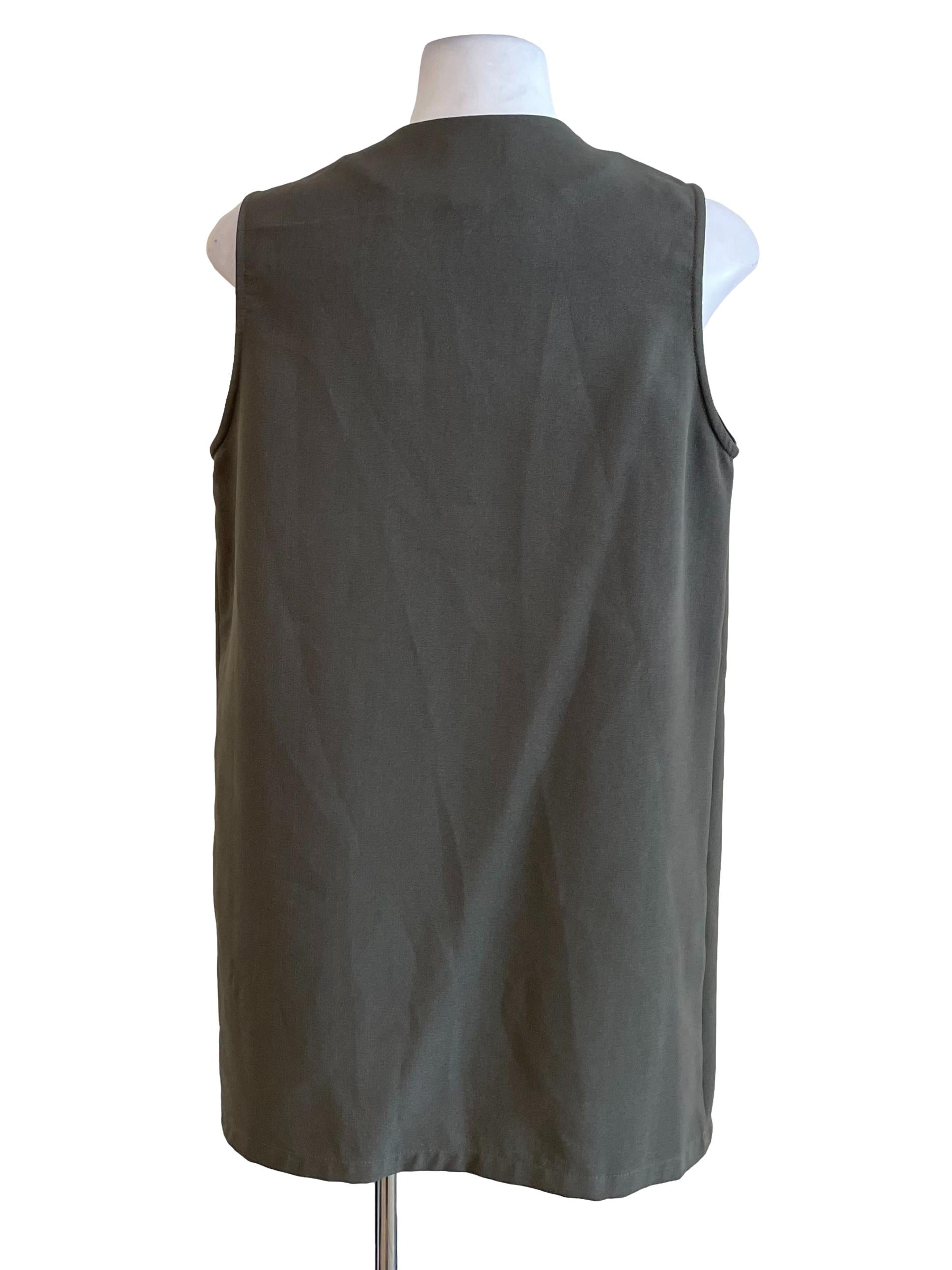Warm Sage Sleeveless Blazer Dress