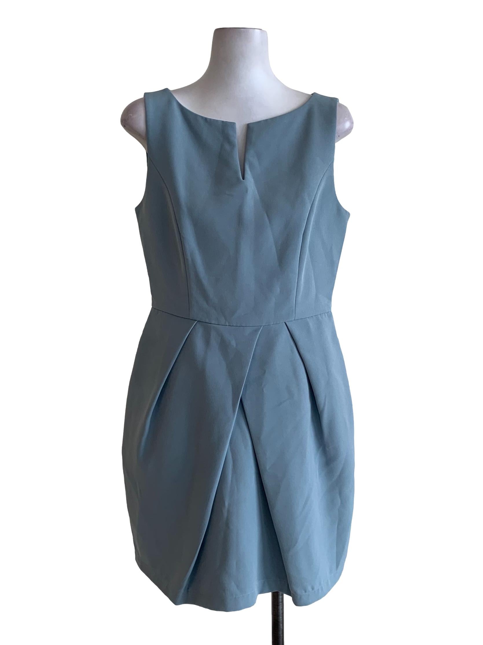 Sky Blue Plain A-Line Dress