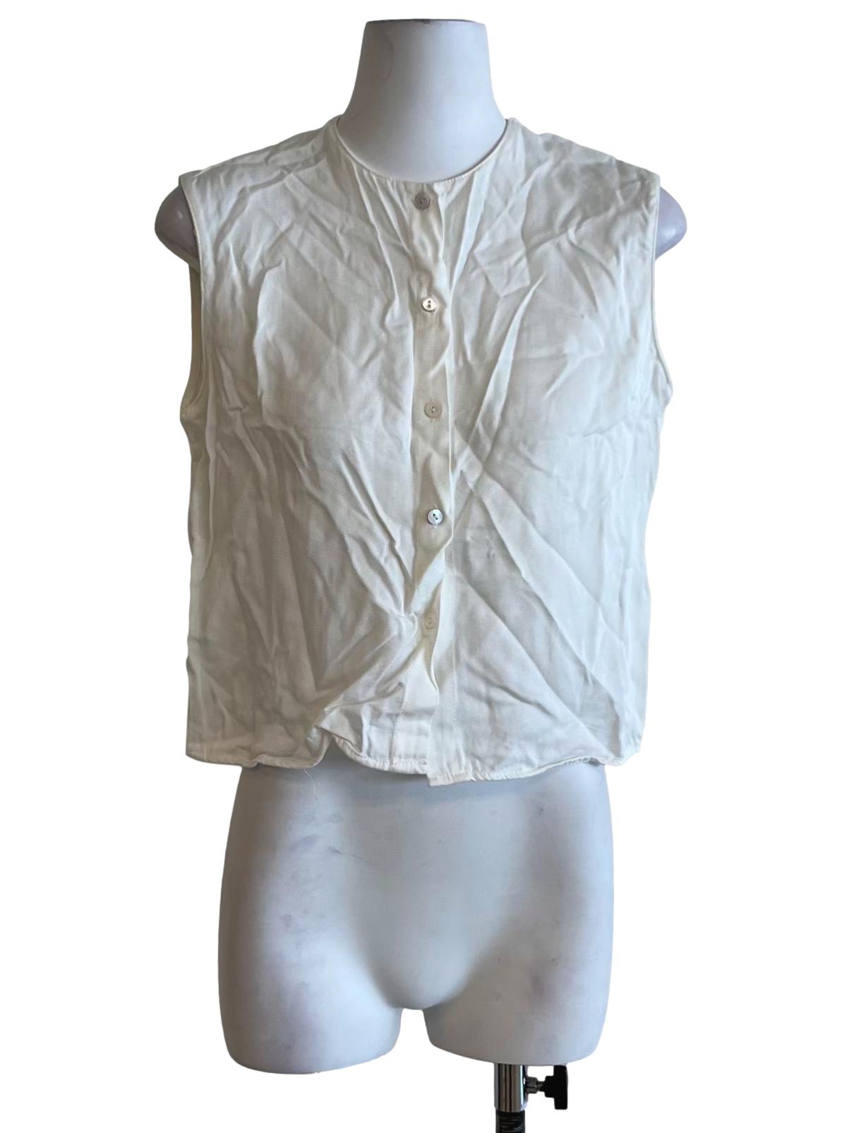 White Jewel Neckline Blouse
