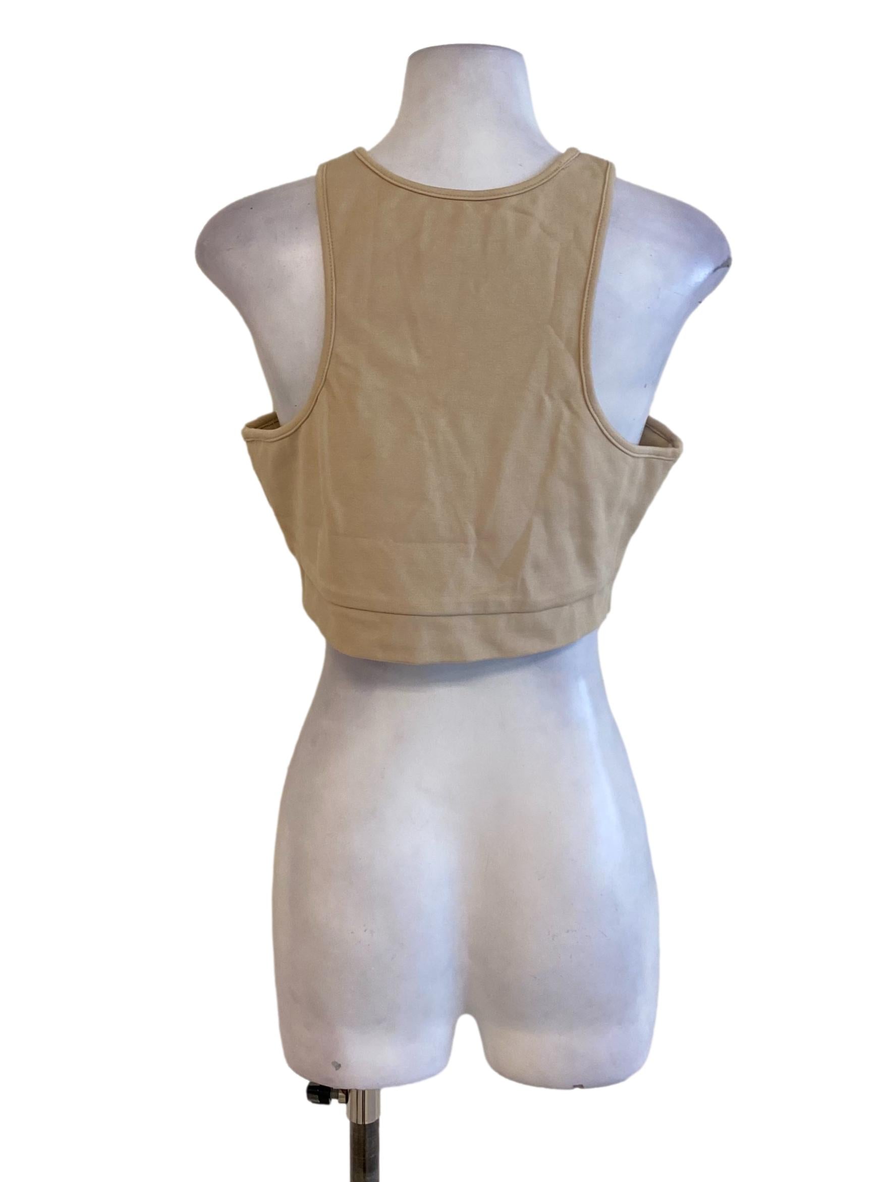 Latte Brown Sleeveless Crop Tank Top YHF