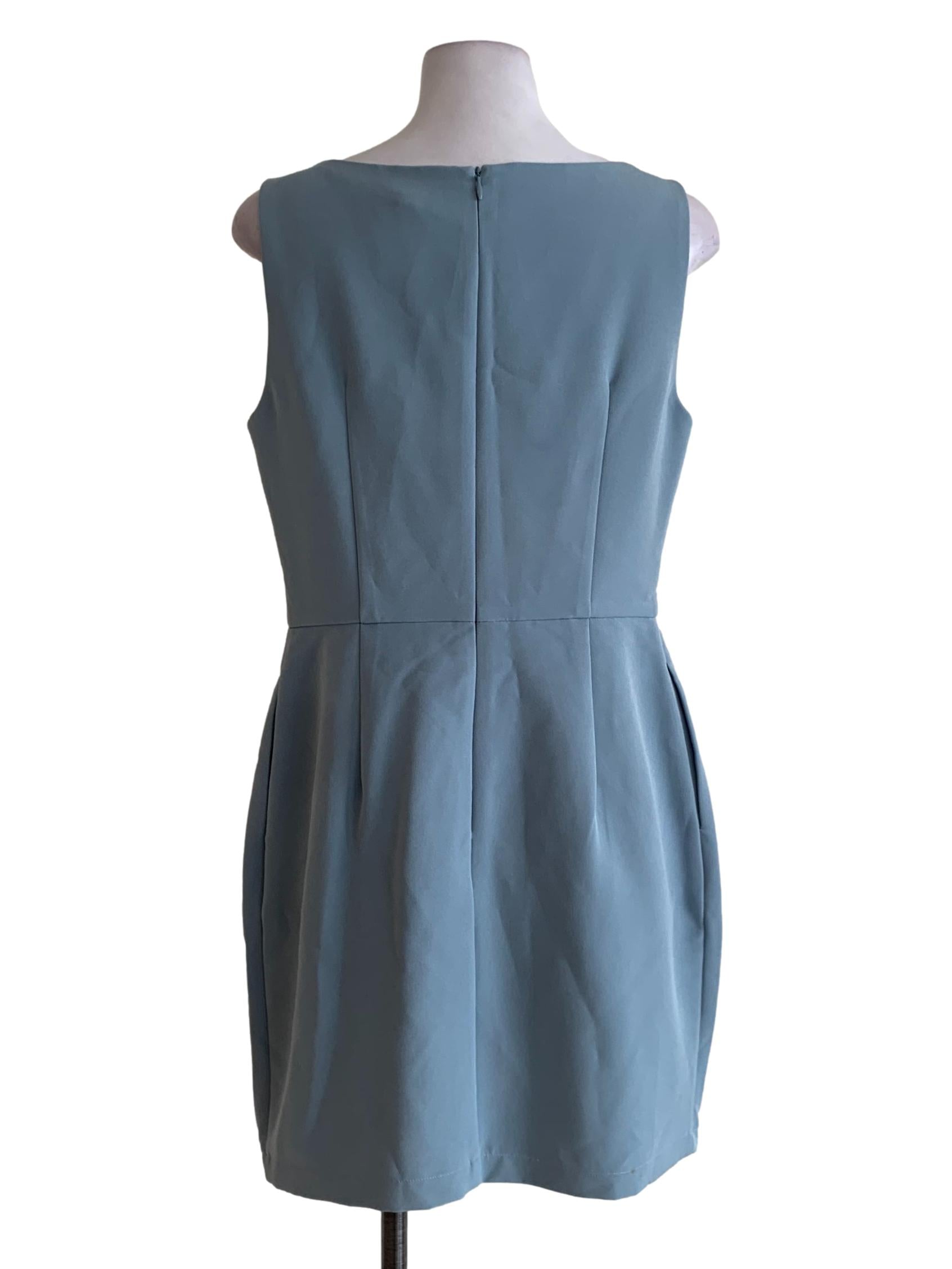 Sky Blue Plain A-Line Dress