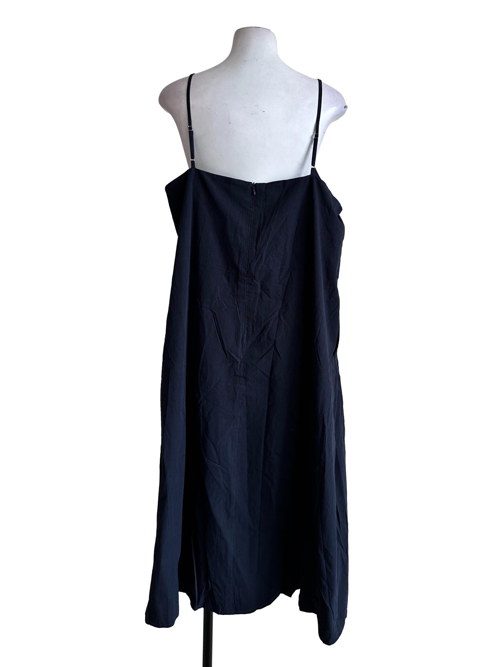 Blue Black Sleeveless Maxi Dress