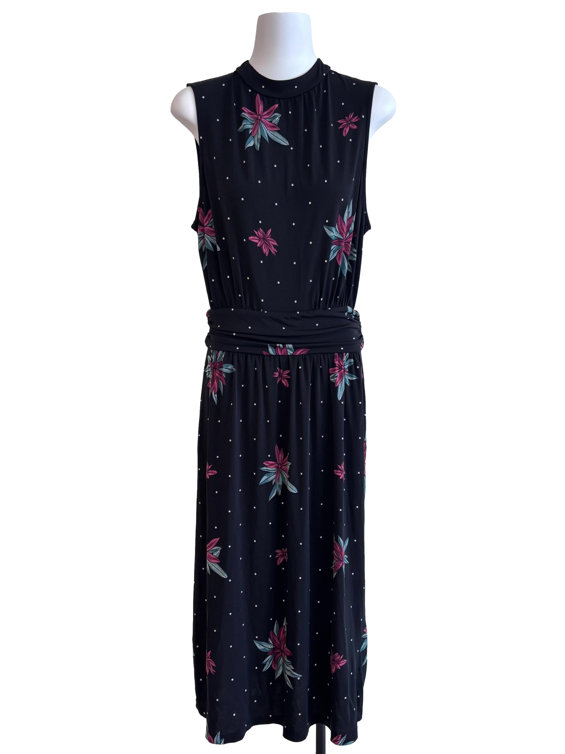 Black Flower Print Aria Dress CSN