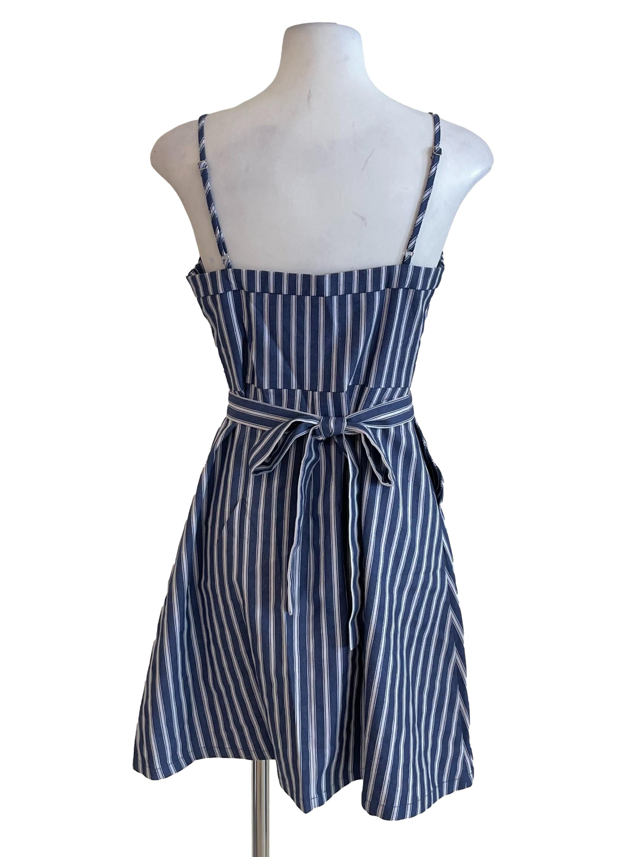 Light Indigo Stripe A-Line Dress