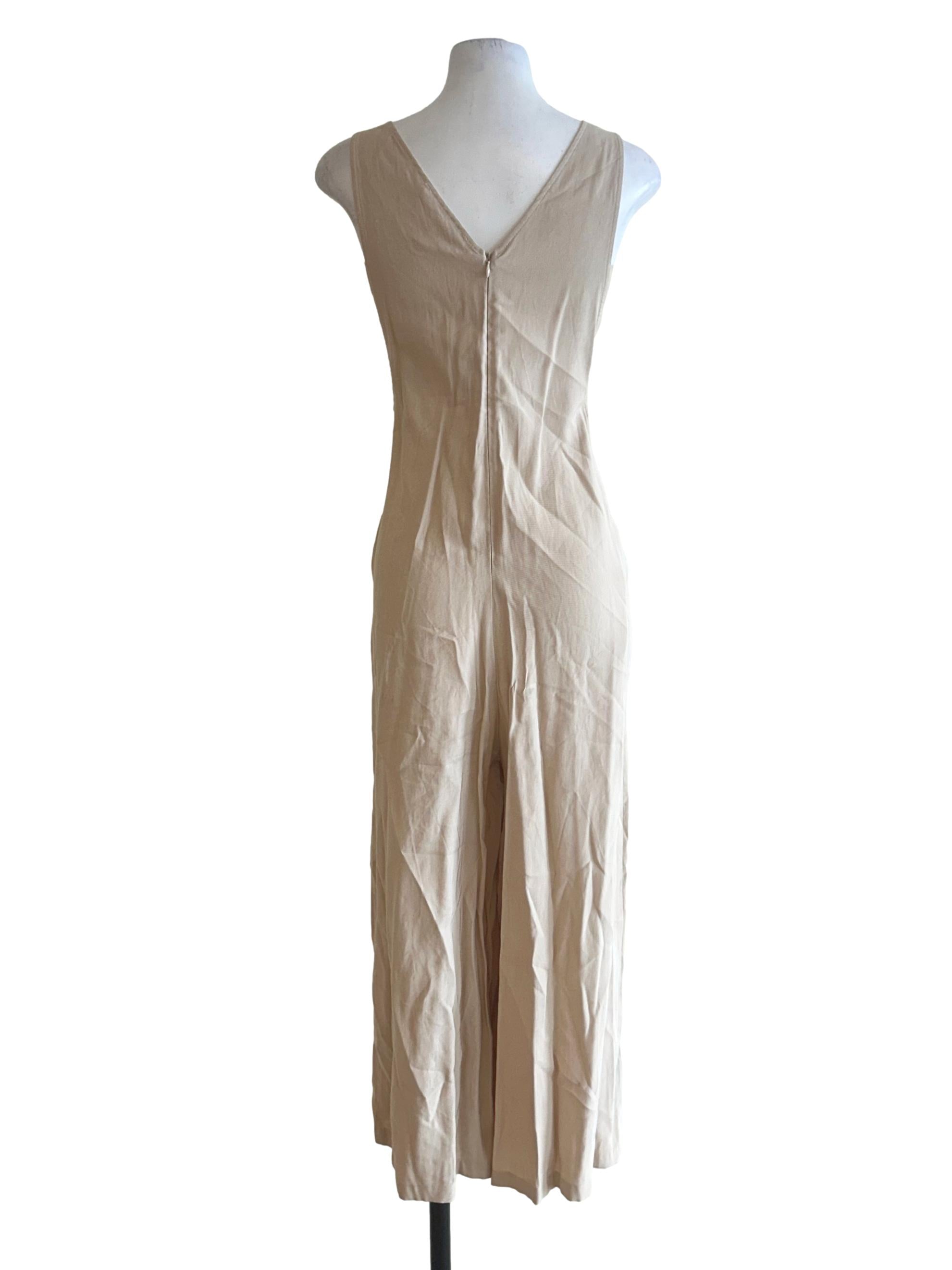 Khaki V Neck Jumpsuits