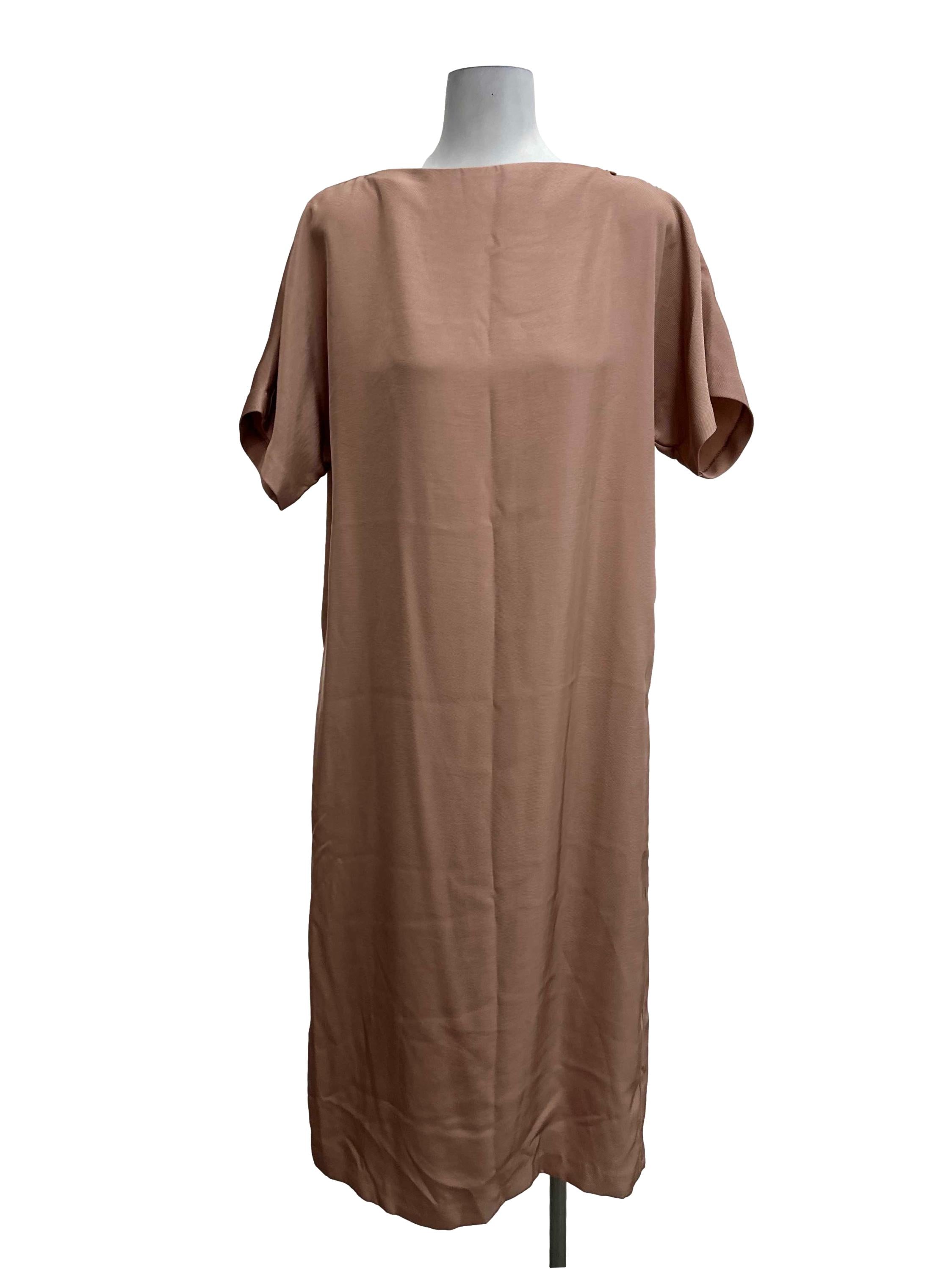 Dusty Pink Open Neck Dress