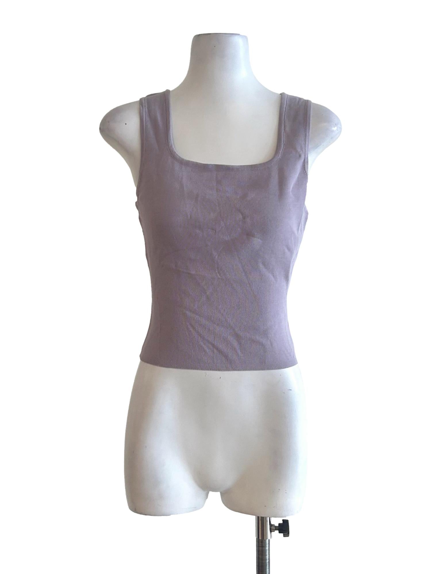 Heather Purple Knit Square Top TCL