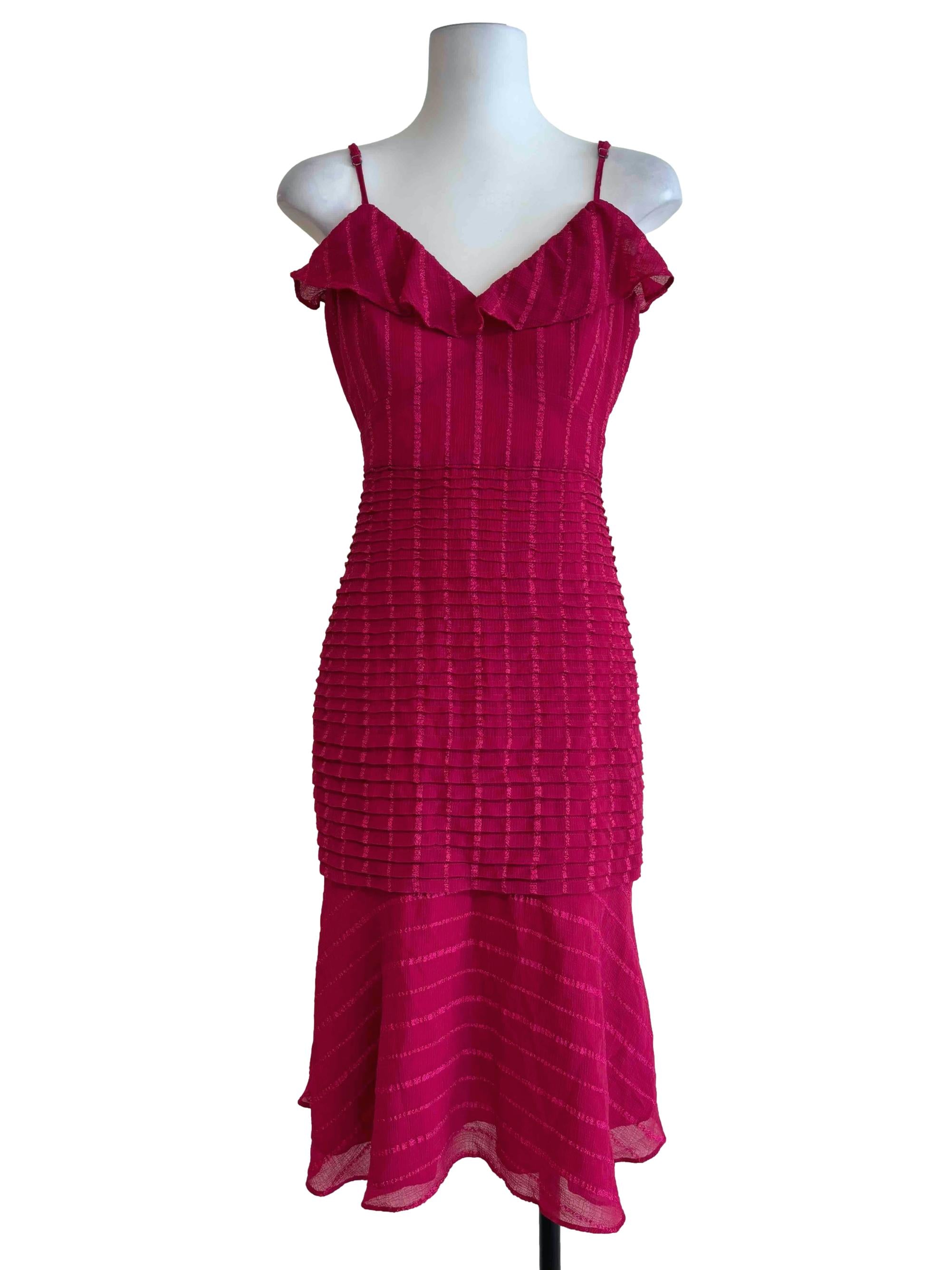 Hot Pink Ruffle Mermaid Dress