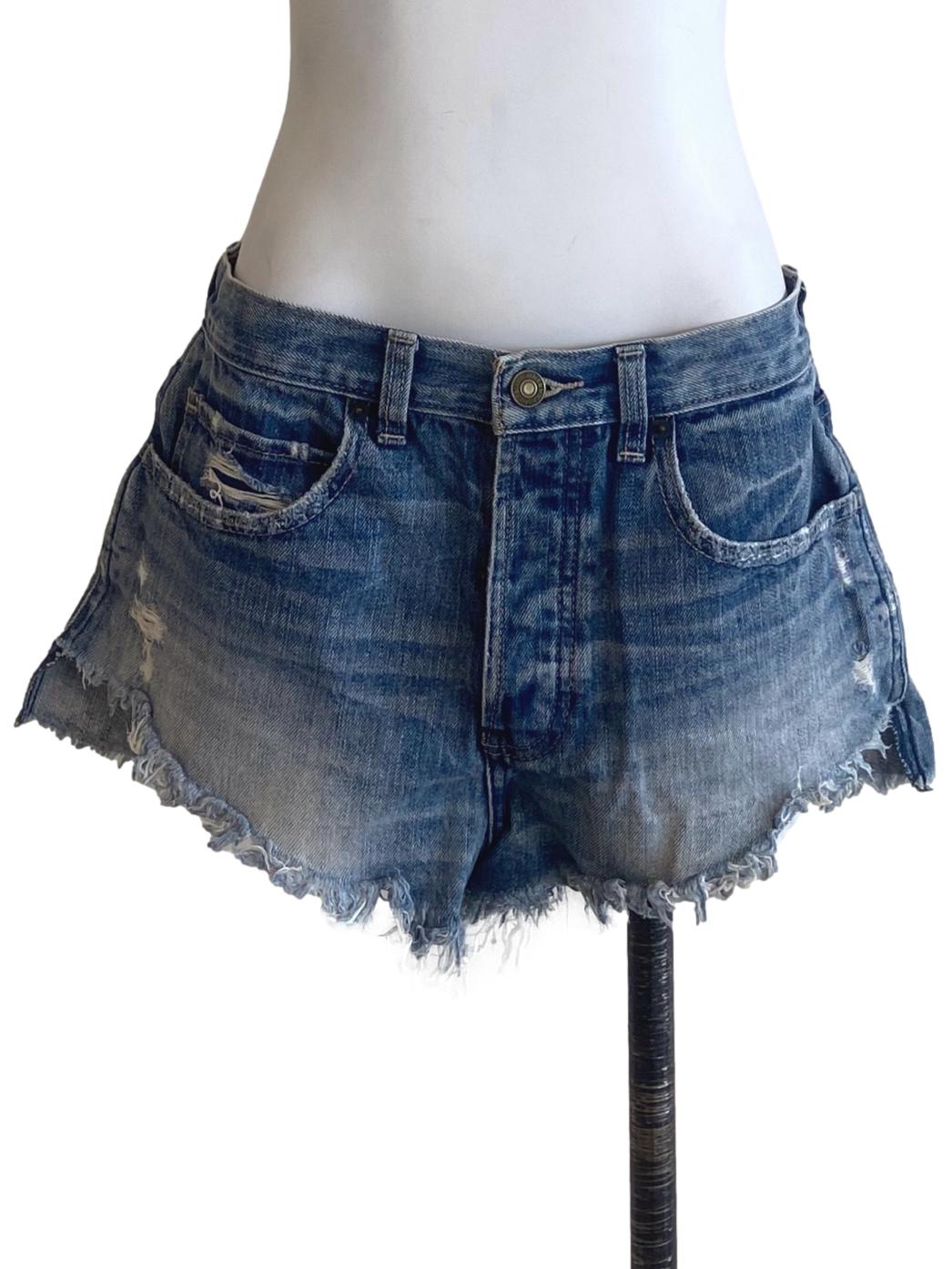 Blue Distressed Short Jeans