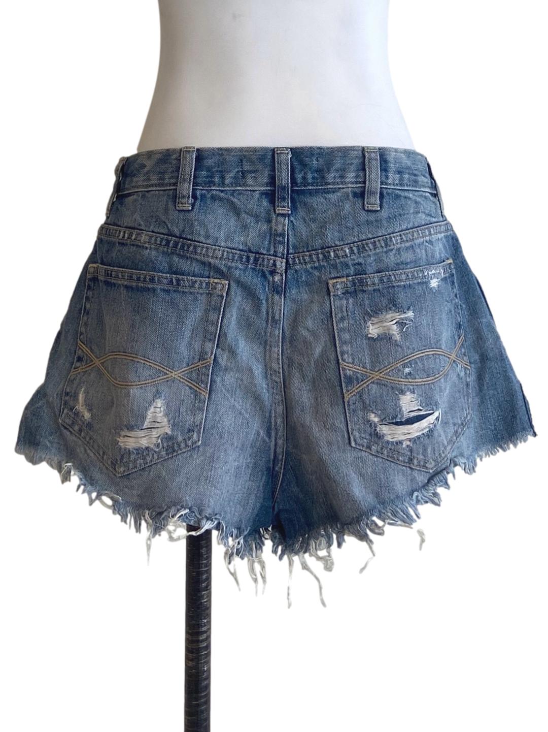 Blue Distressed Short Jeans