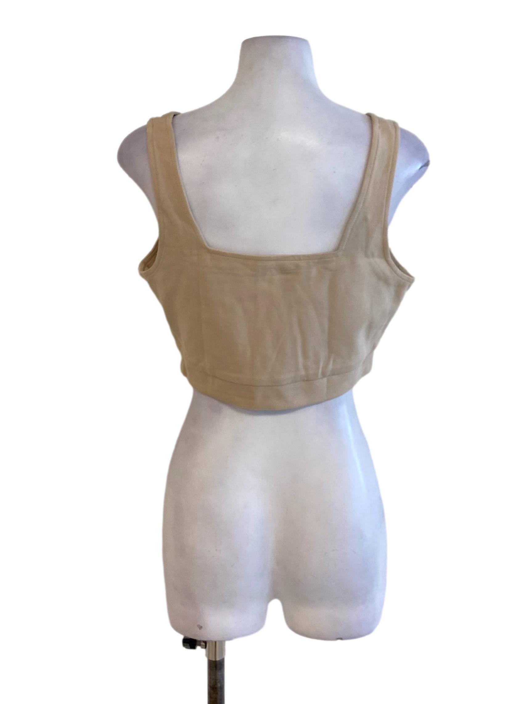 Latte Brown Scoop Neck Crop Top YHF