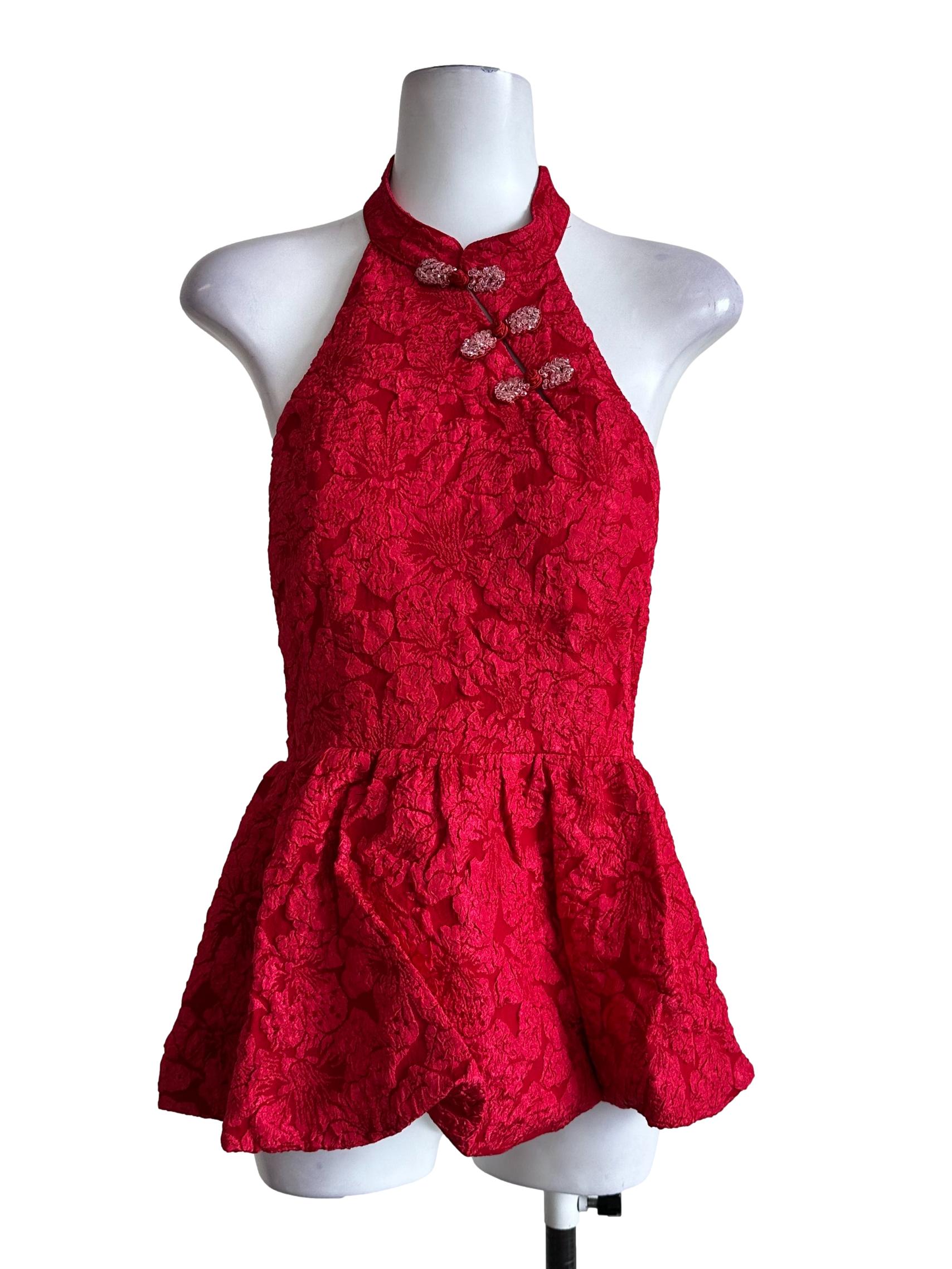Red Padded Halter Top