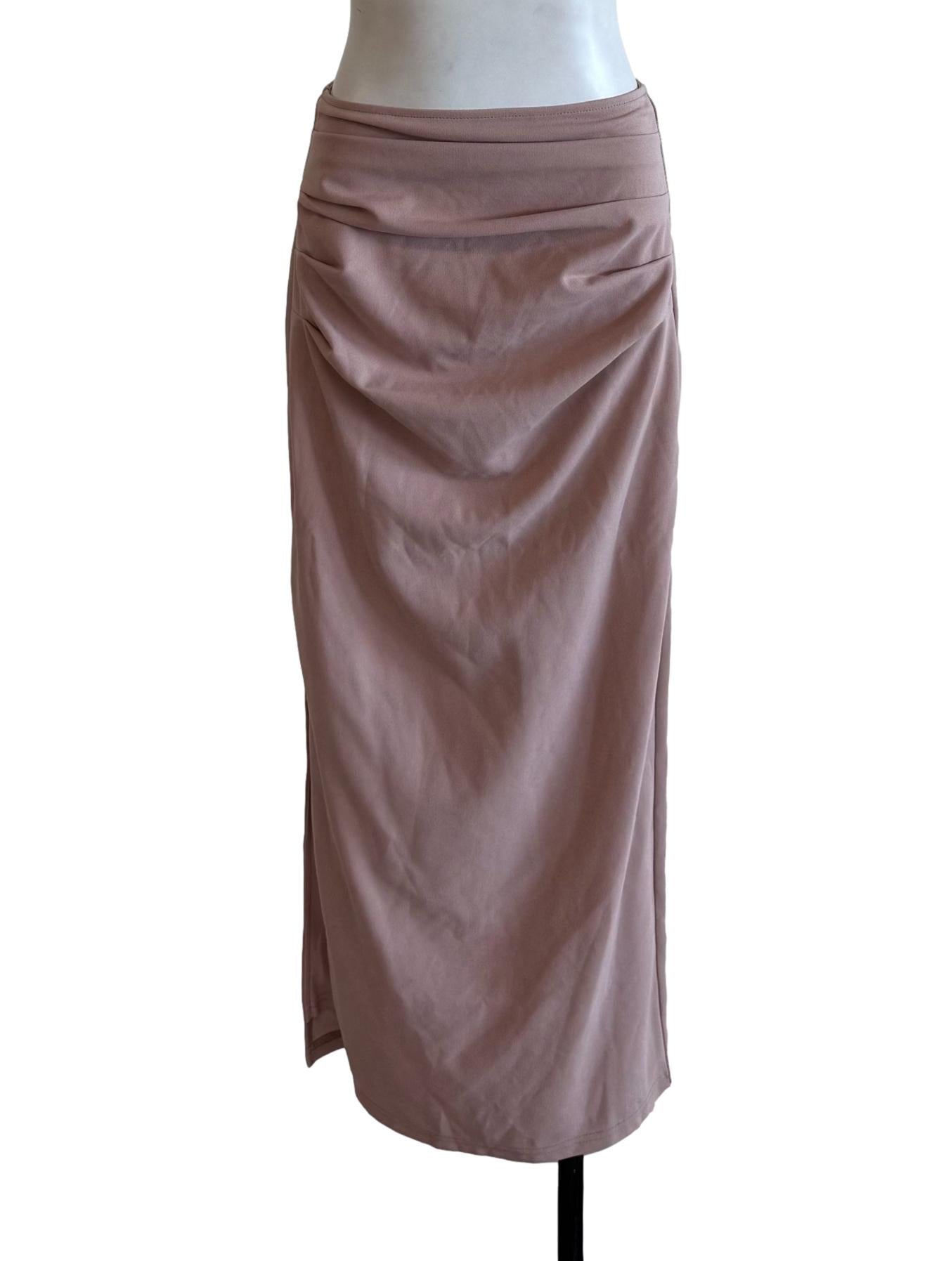 Warm Rose Draped Tube  Skirt