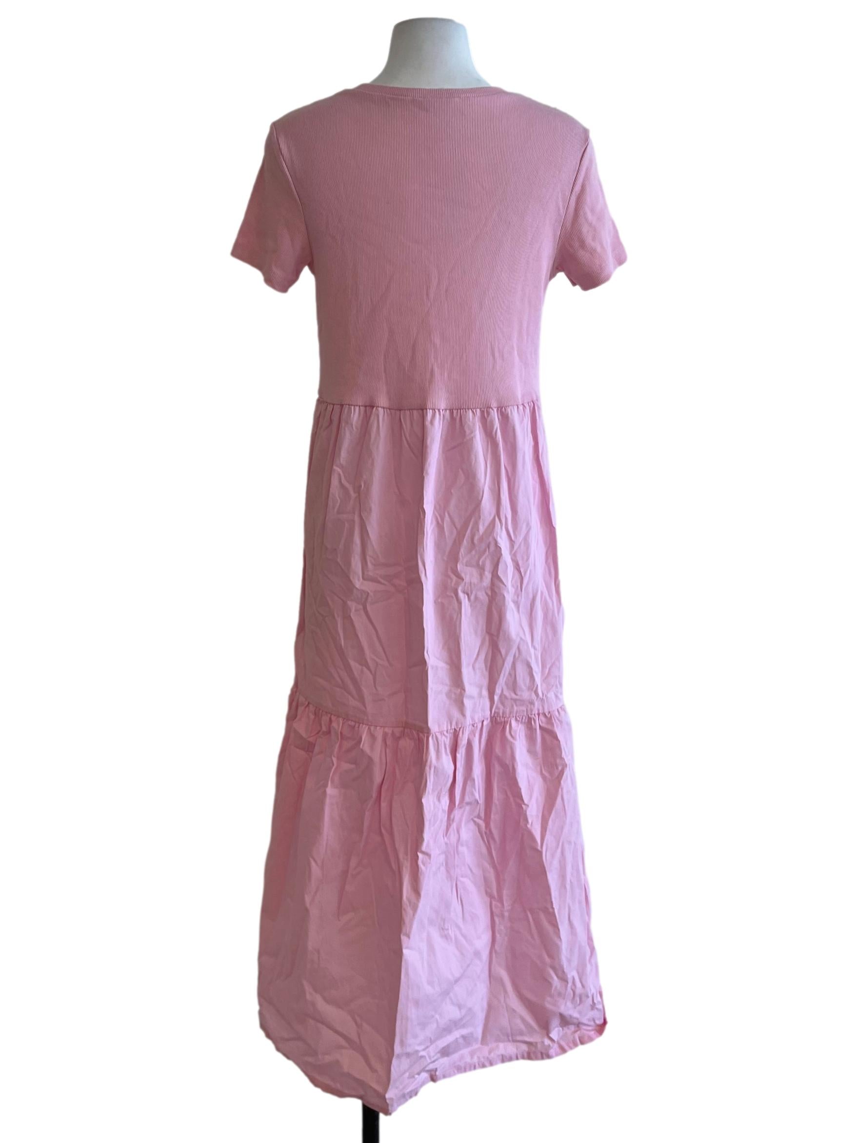 Blush Pink Jewel Neckline Empire Dress