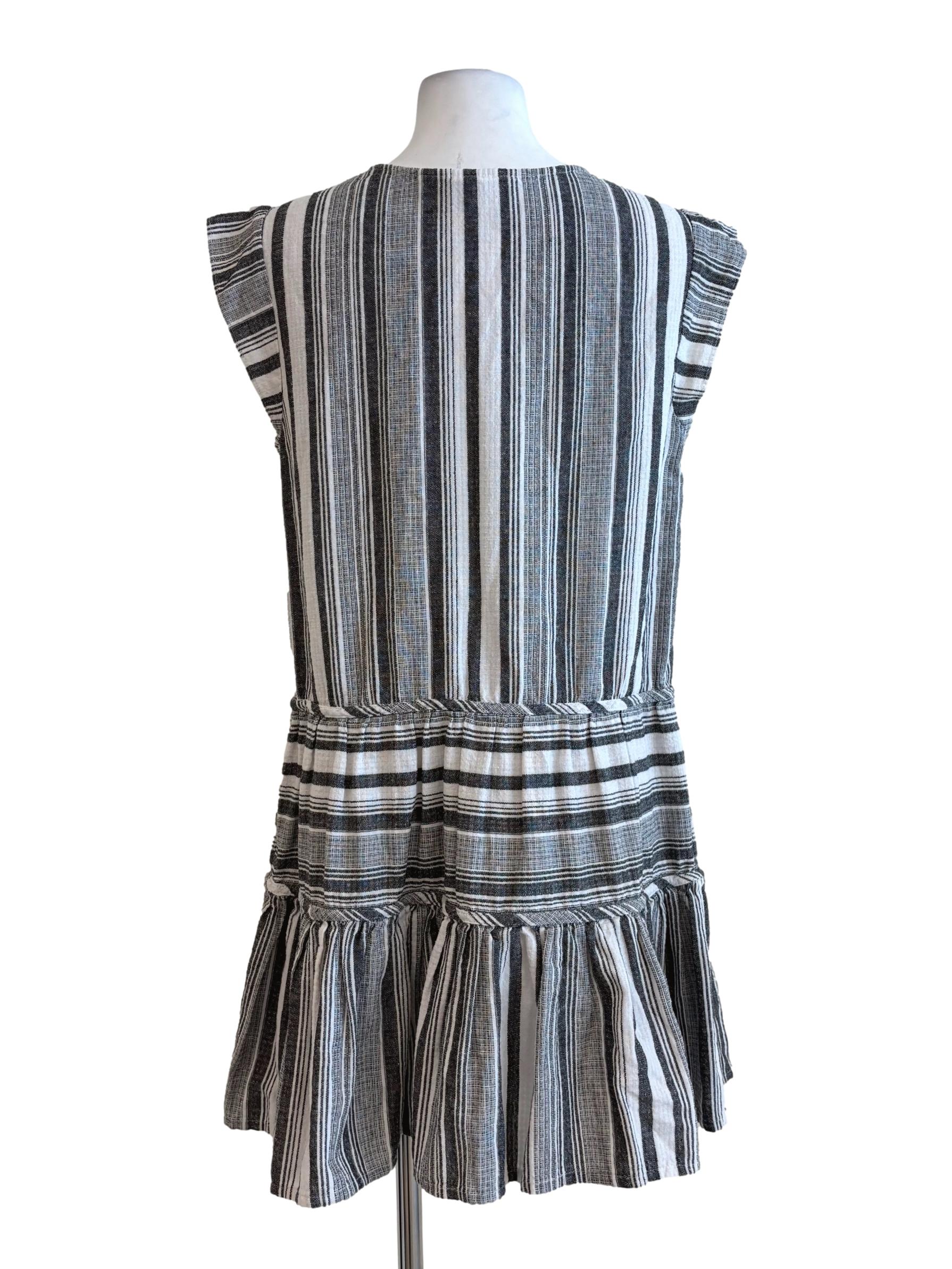 Snow Grey Sleeveless Linen Dress