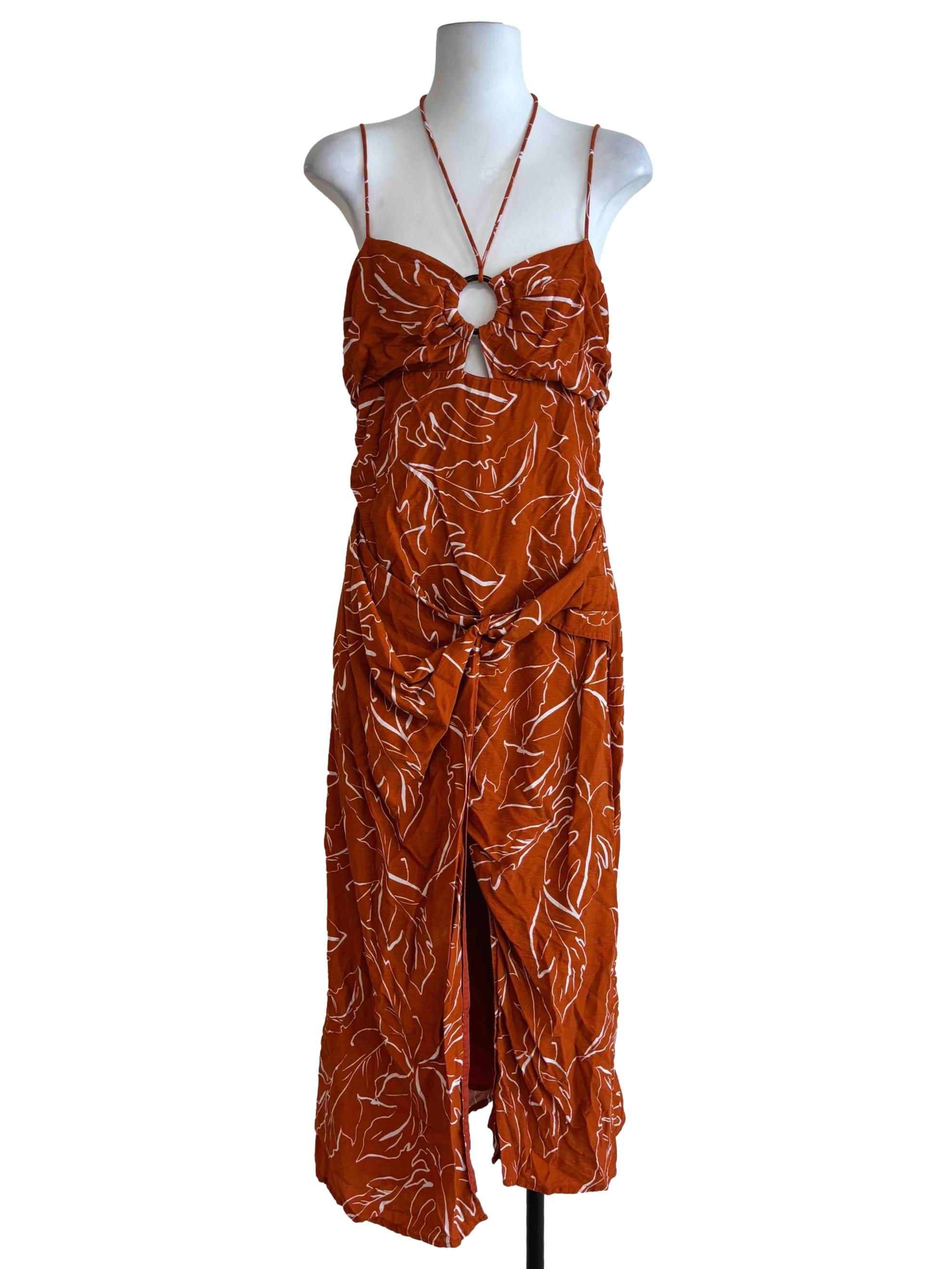 Tangelo Orange Printed Sundress