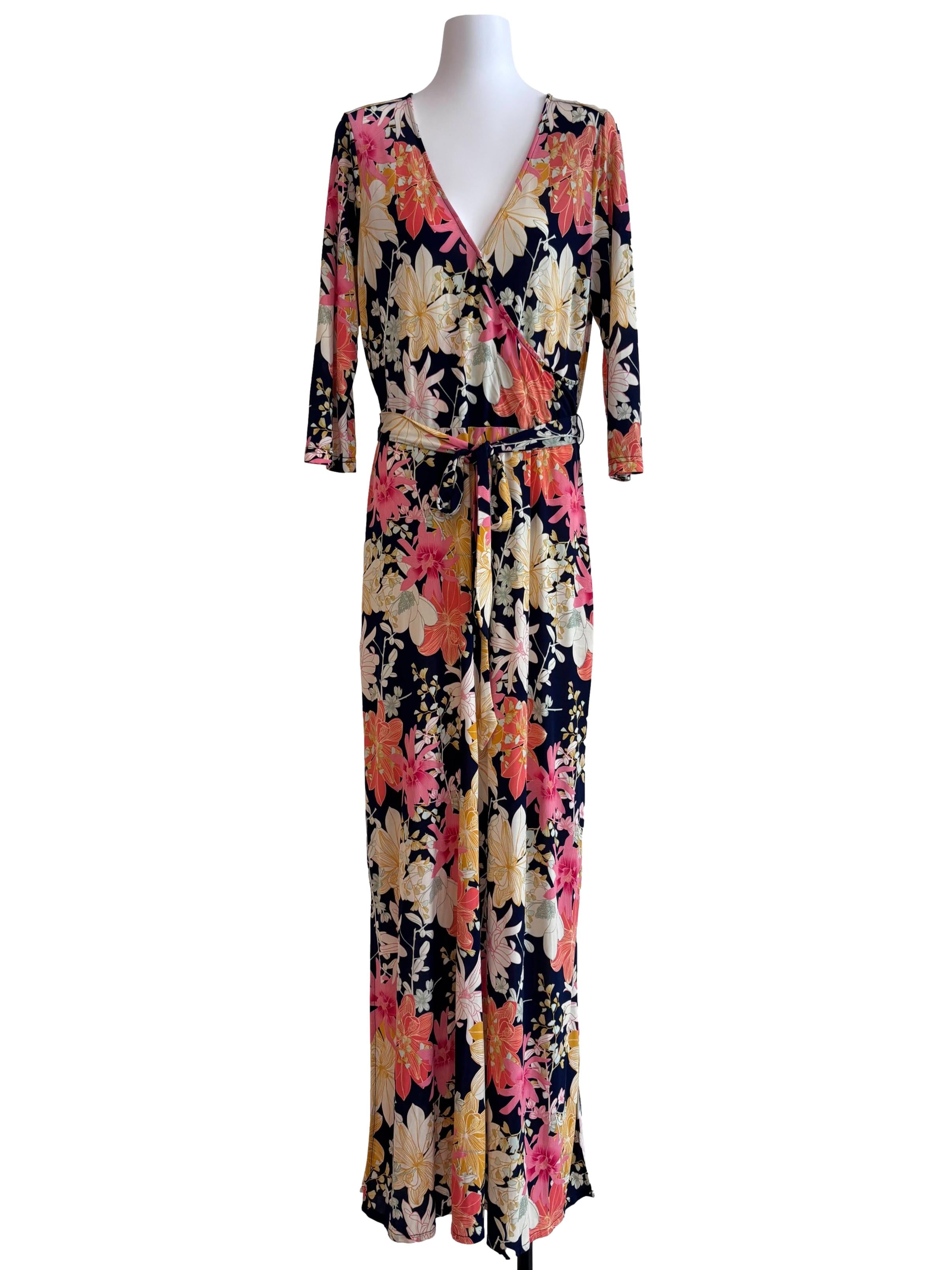 Navy Ginkgo Perfect Wrap Maxi Dress CSN