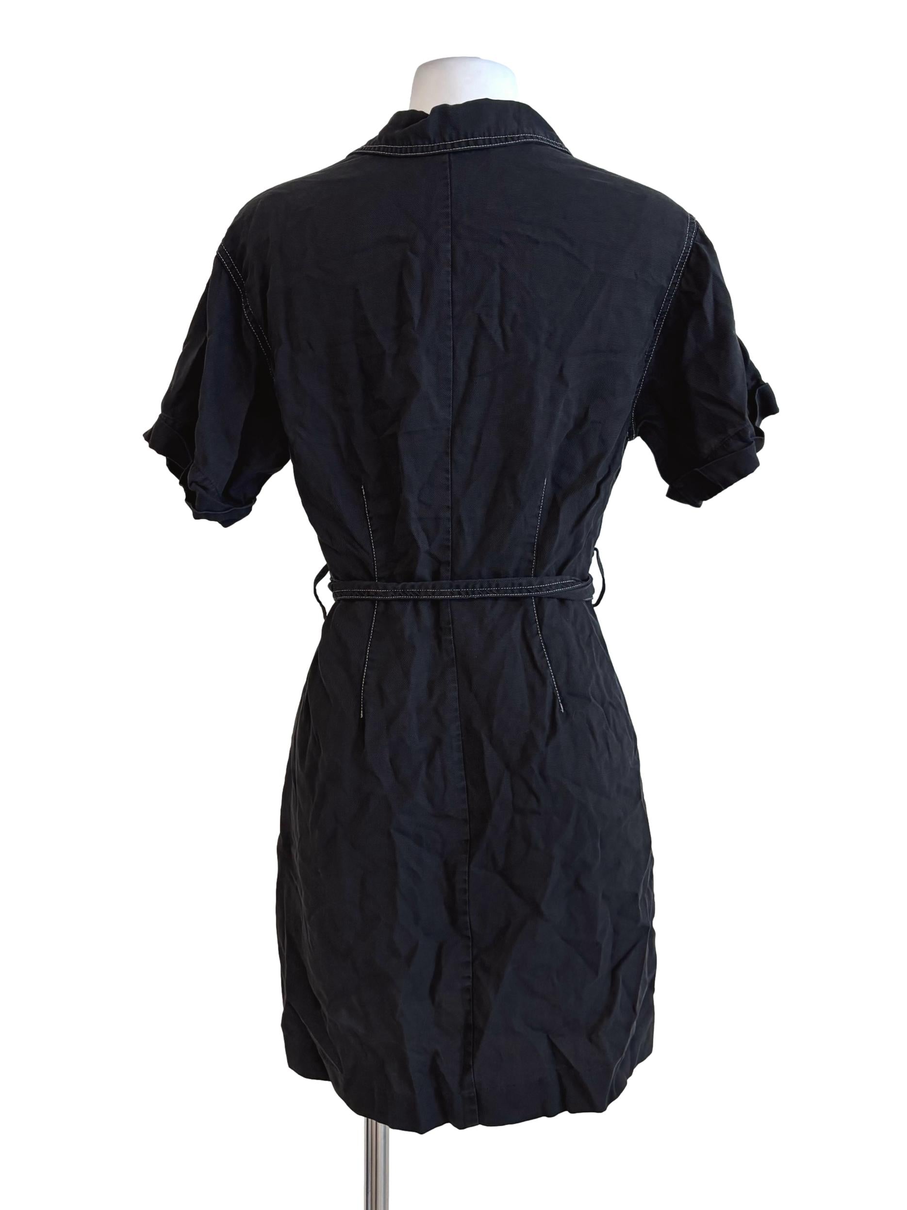 Ebony Short Sleeve Buttoned Dress