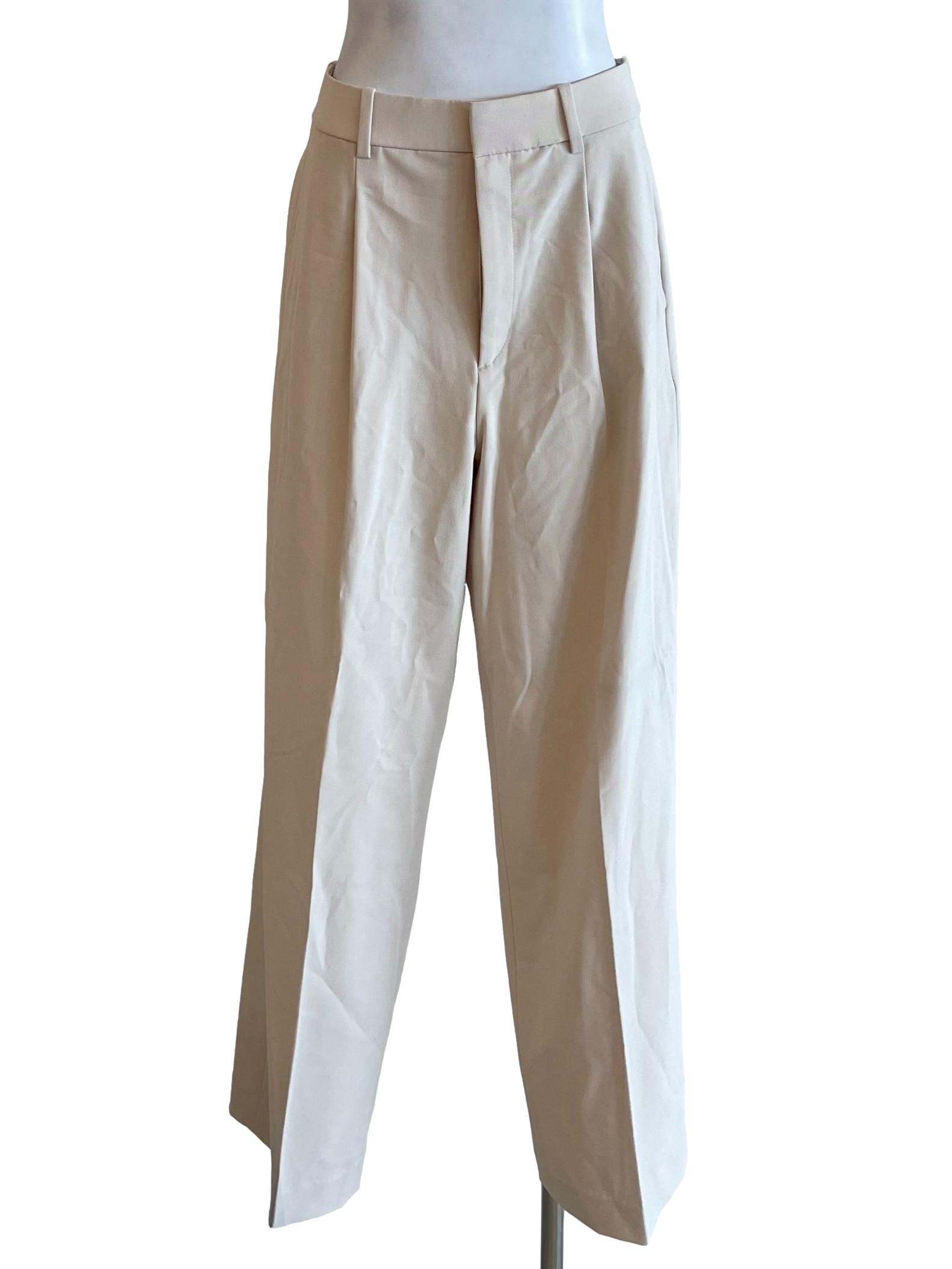Ivory Pleated Formal Pants