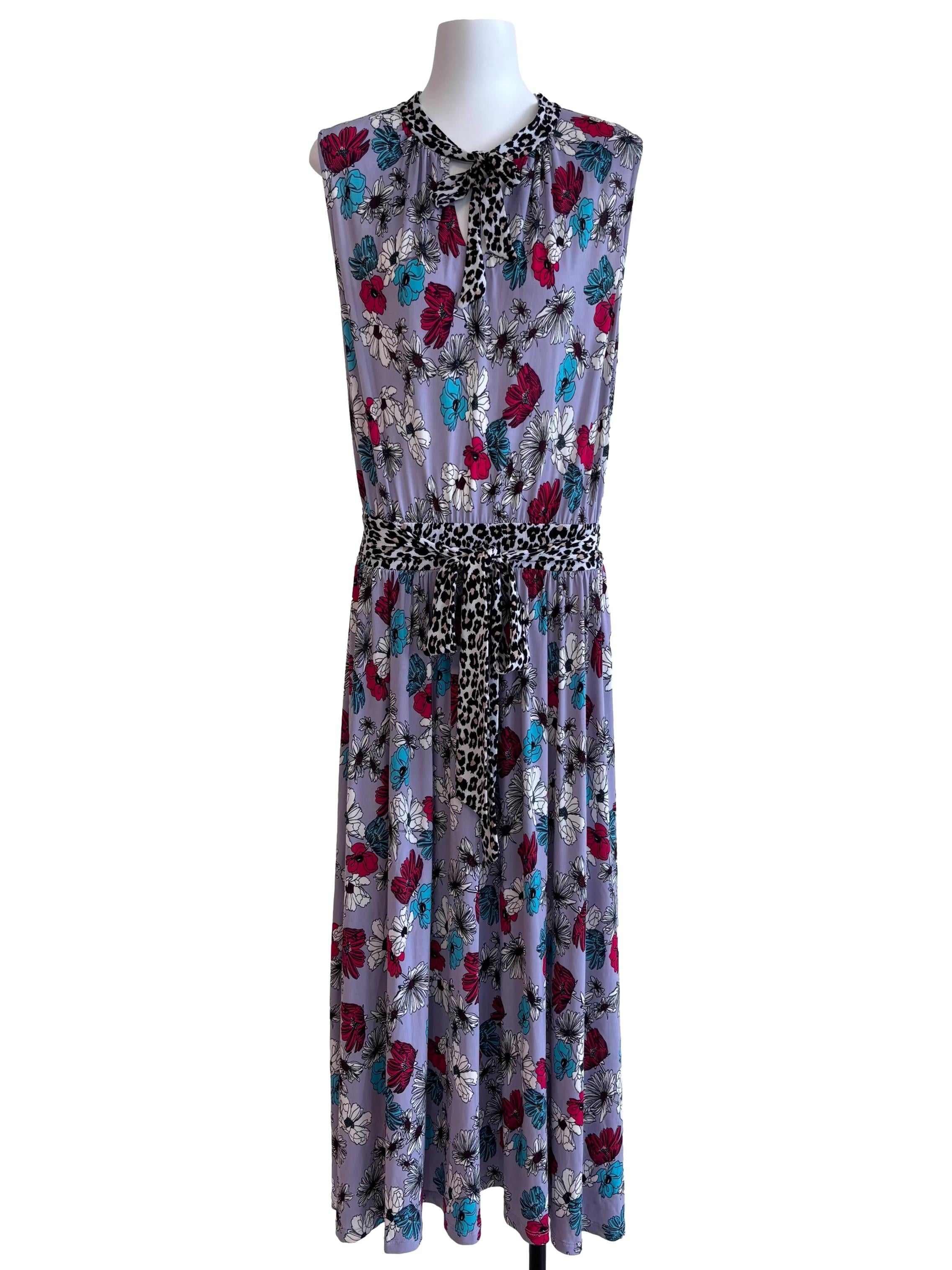 Purple Cheetah Floral Mindy Tie Front Dress CSN