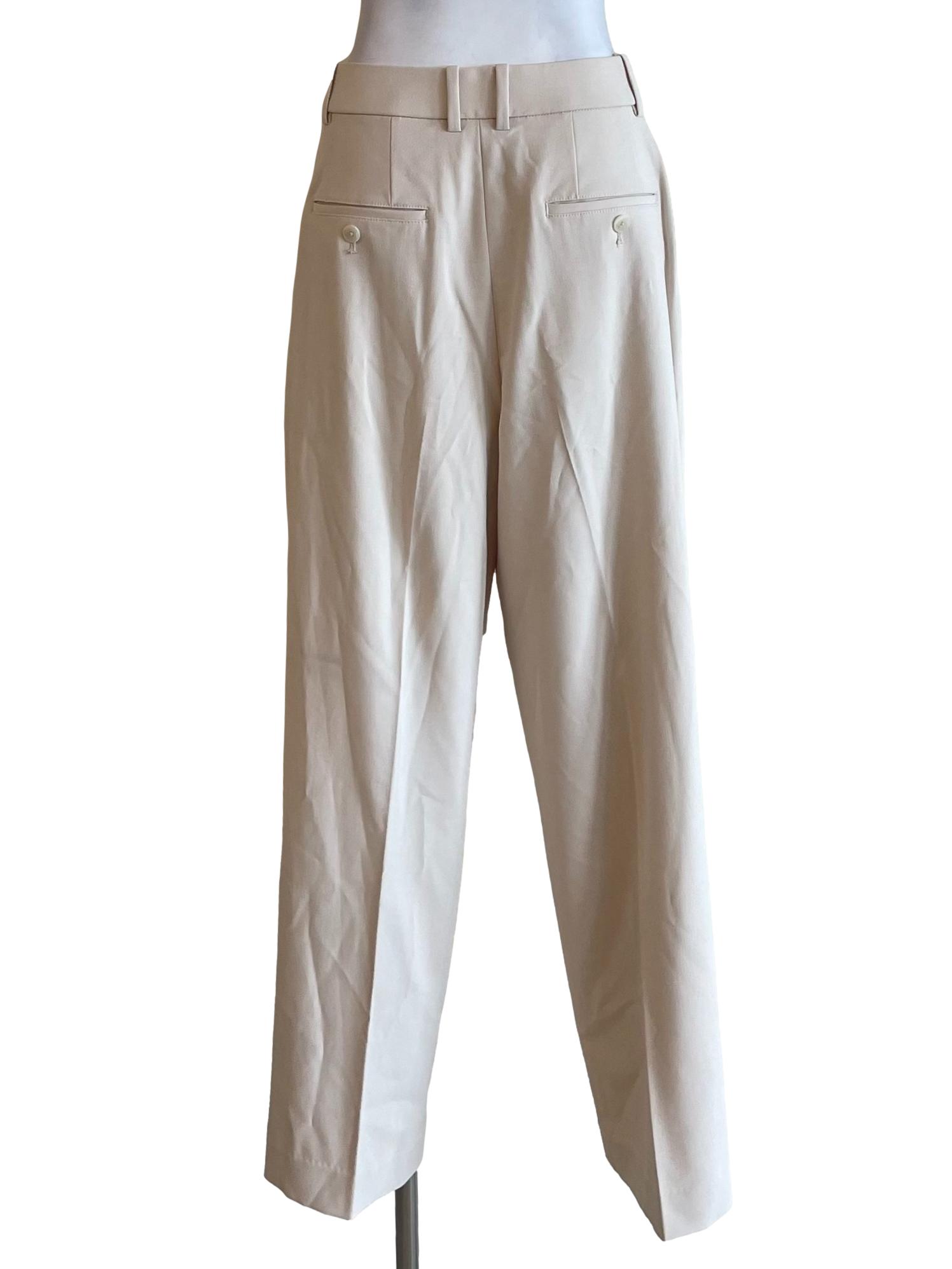 Ivory Pleated Formal Pants