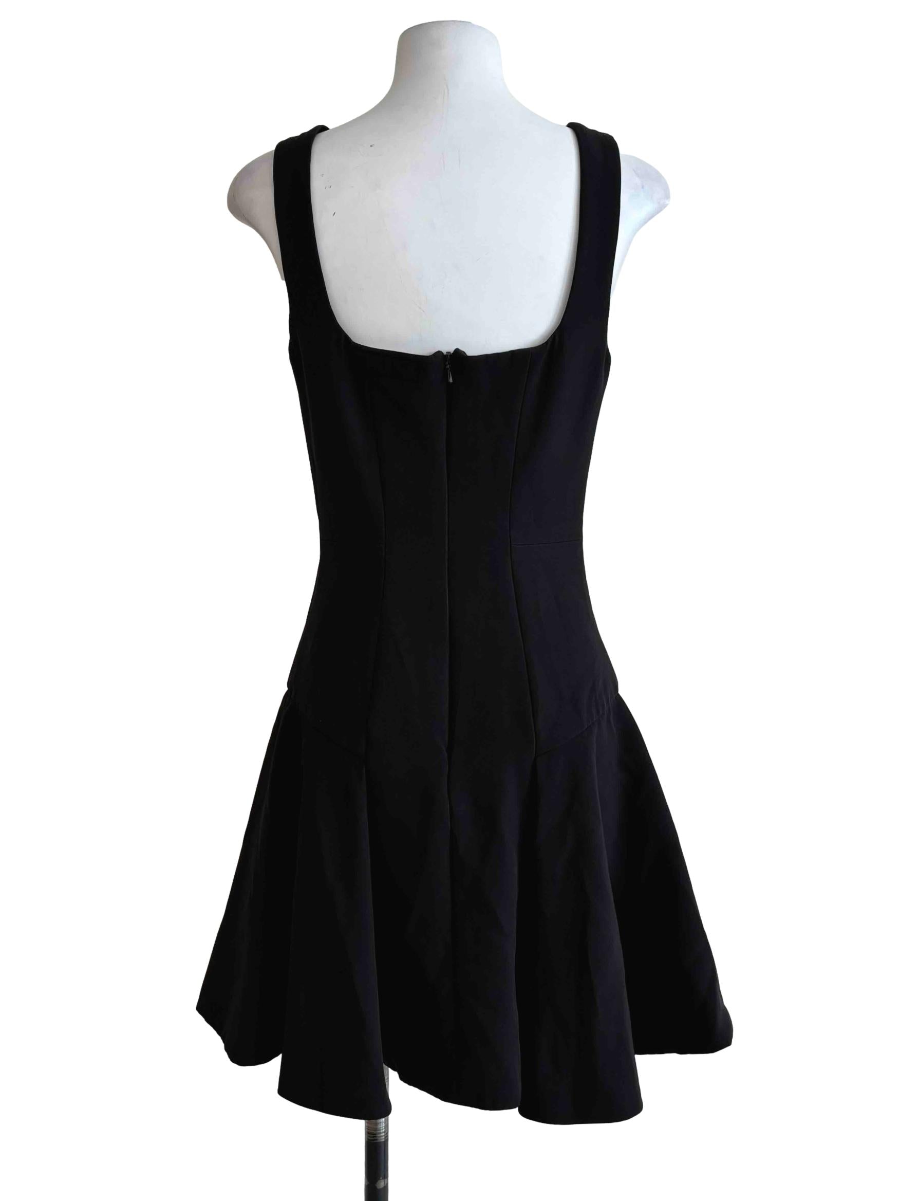 Rich Black Square Neck Sabrina Dress