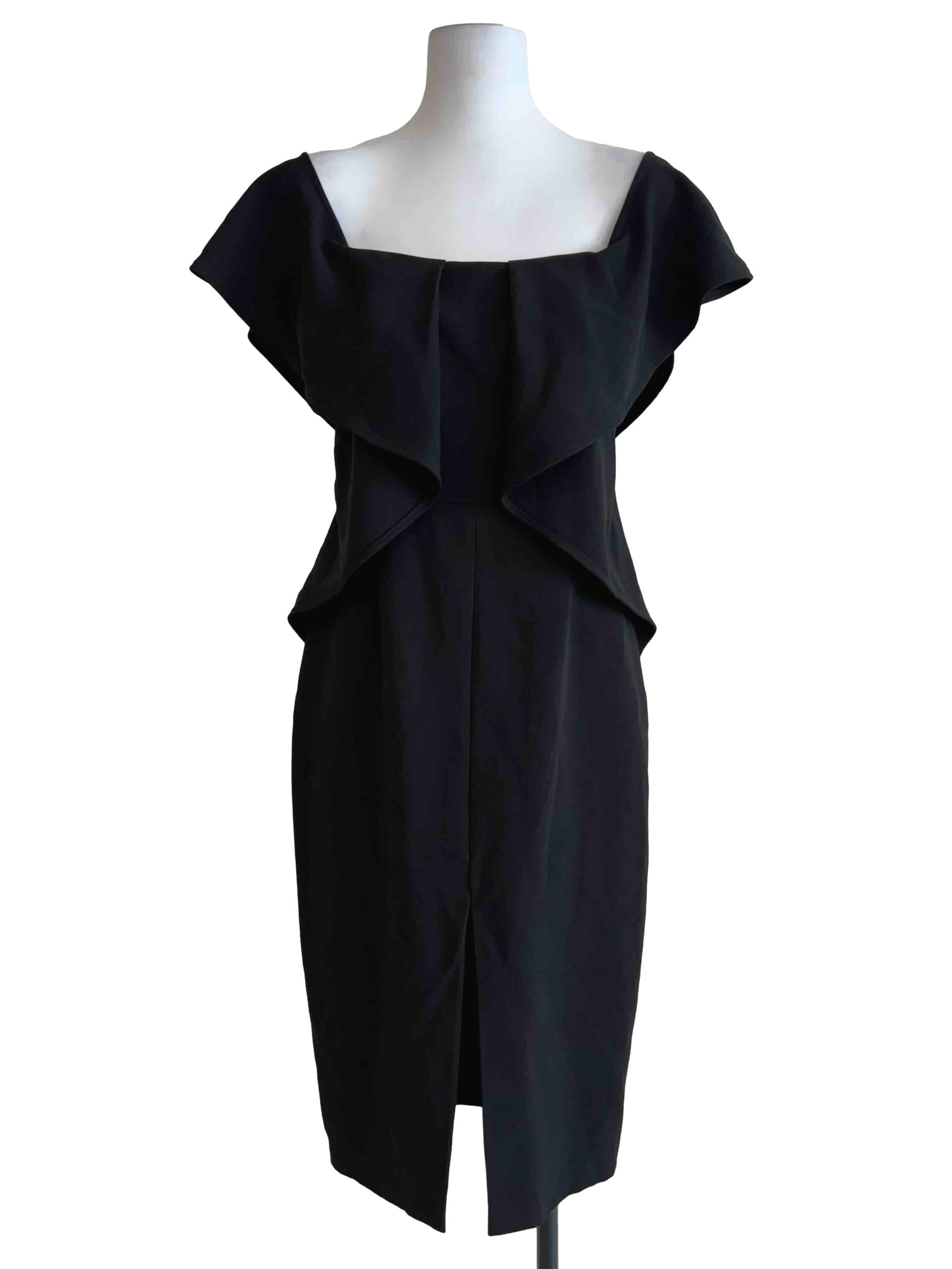 Onyx Black T-Shoulder Pencil Dress