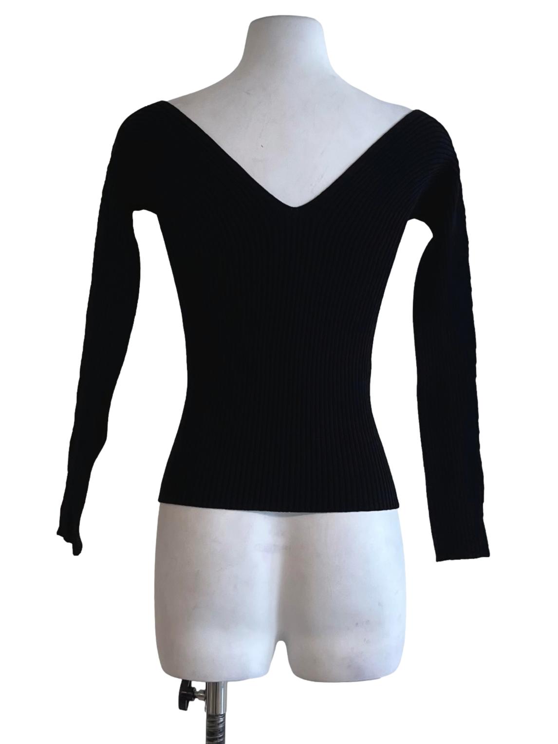 Black V-Neckline Blouse