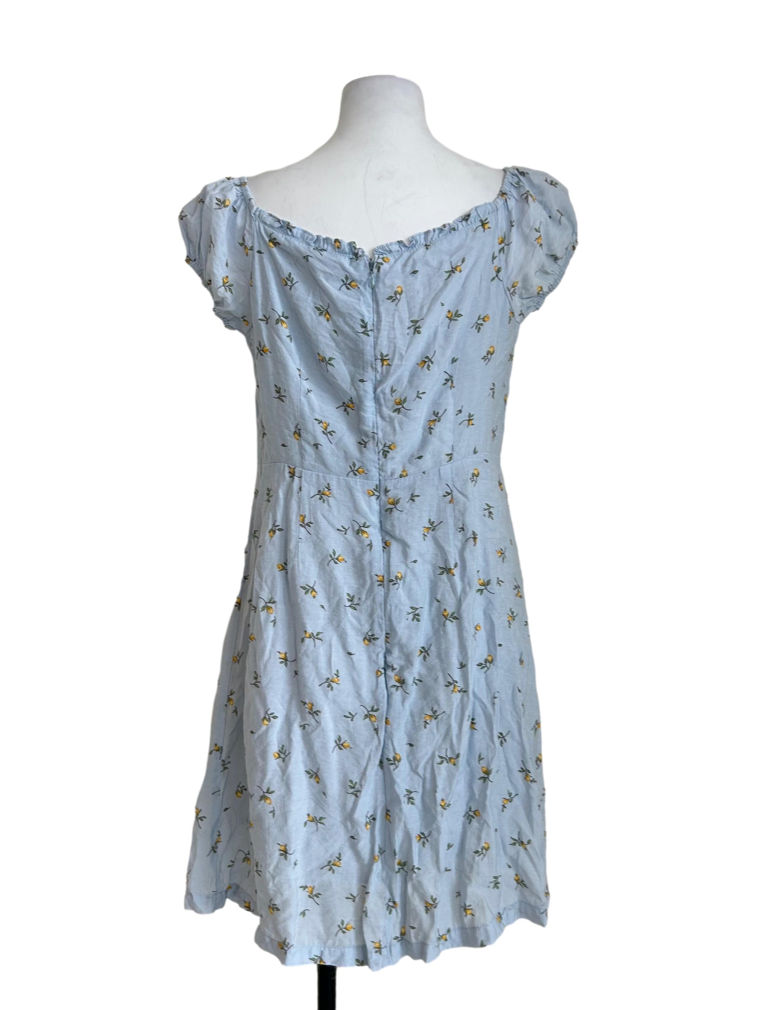 Light Blue Button Mini Dress