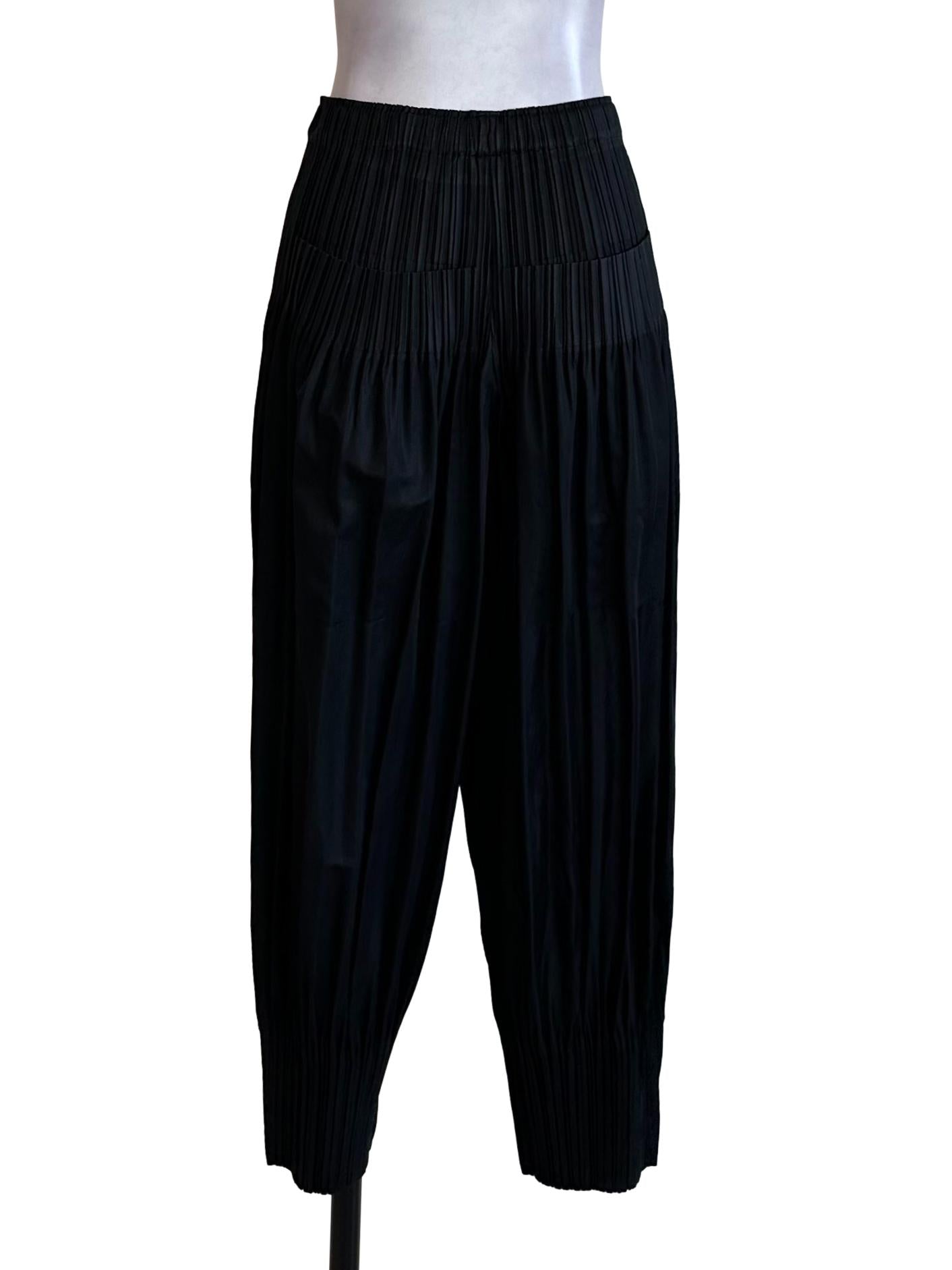 Raven Black Pleated Harem Pants