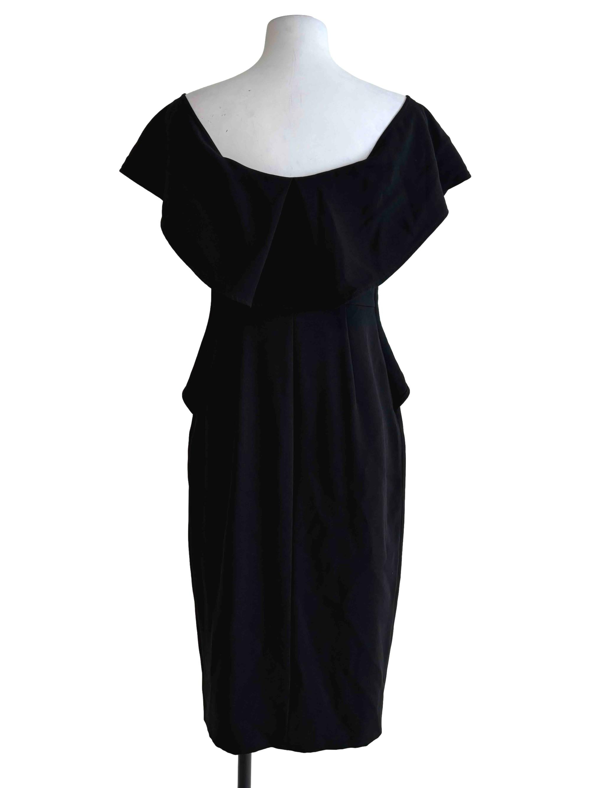 Onyx Black T-Shoulder Pencil Dress