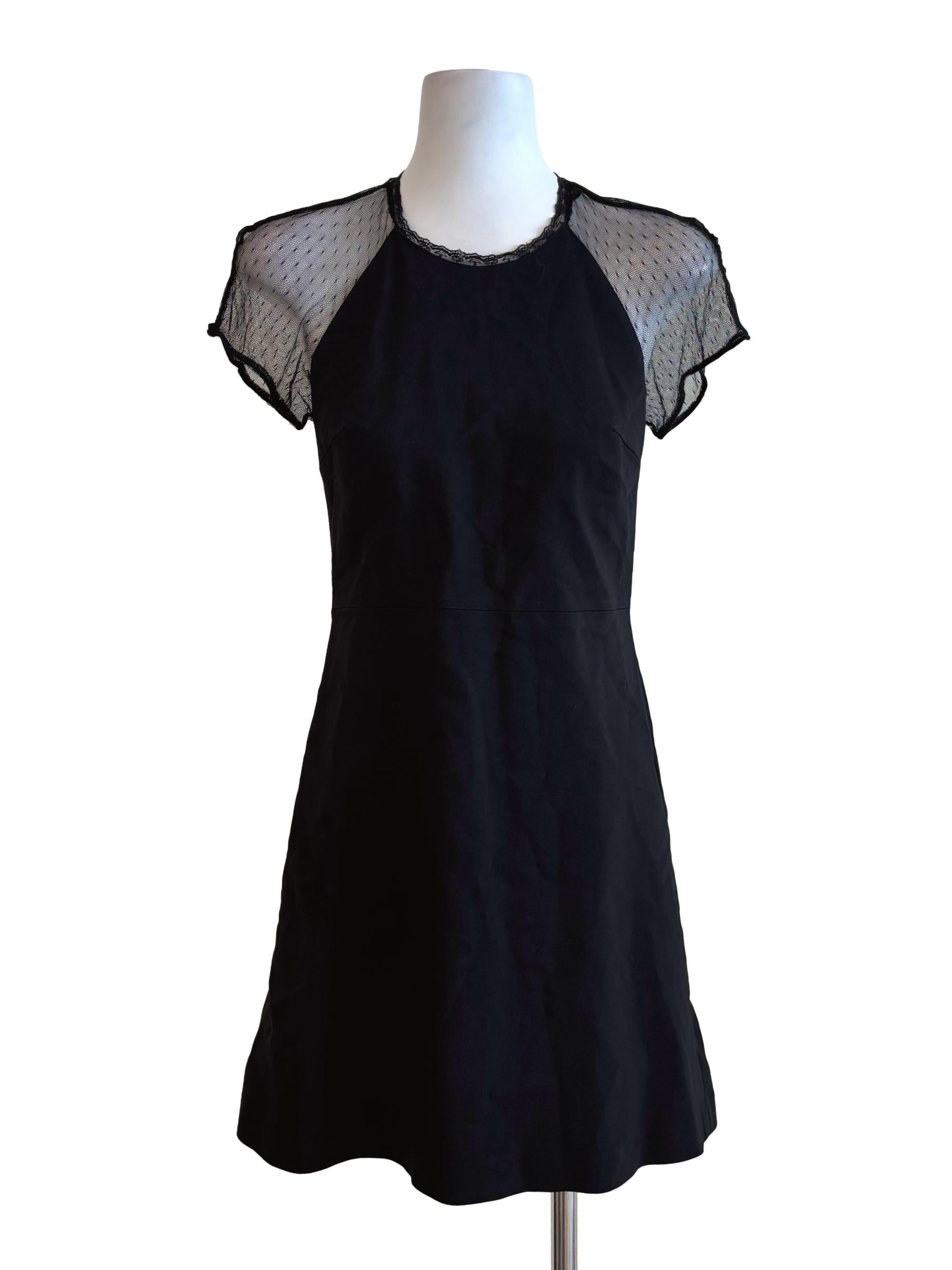 Night Black Sheer Lace Back Dress