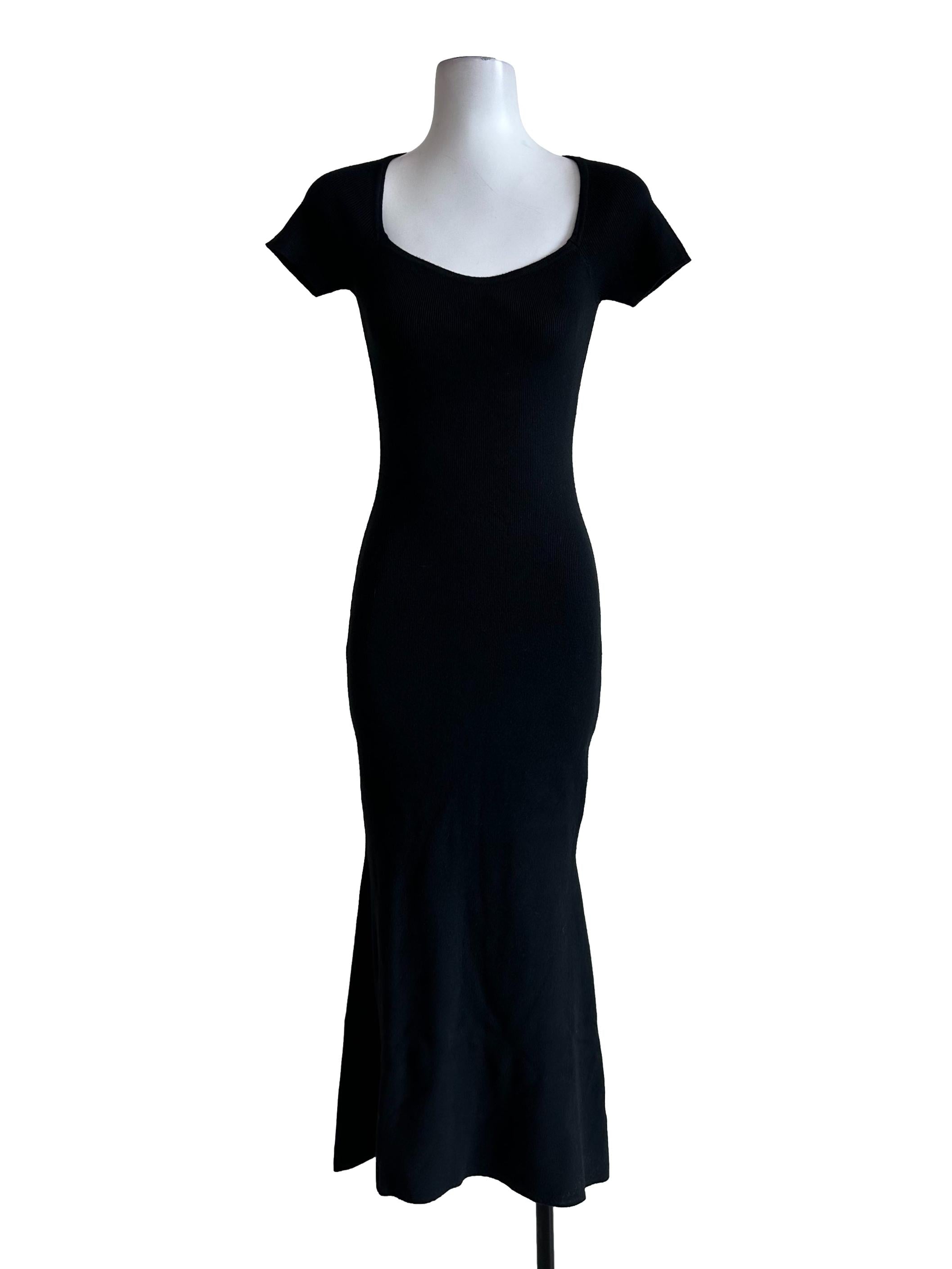 Black Textured Bodycon Dress