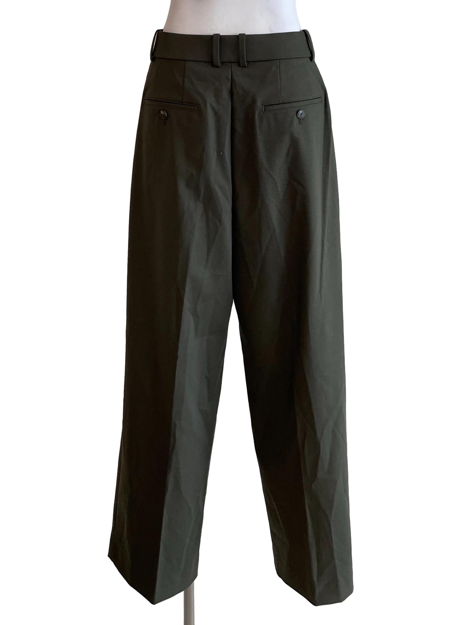 Dark Moss Pleated Formal Pants