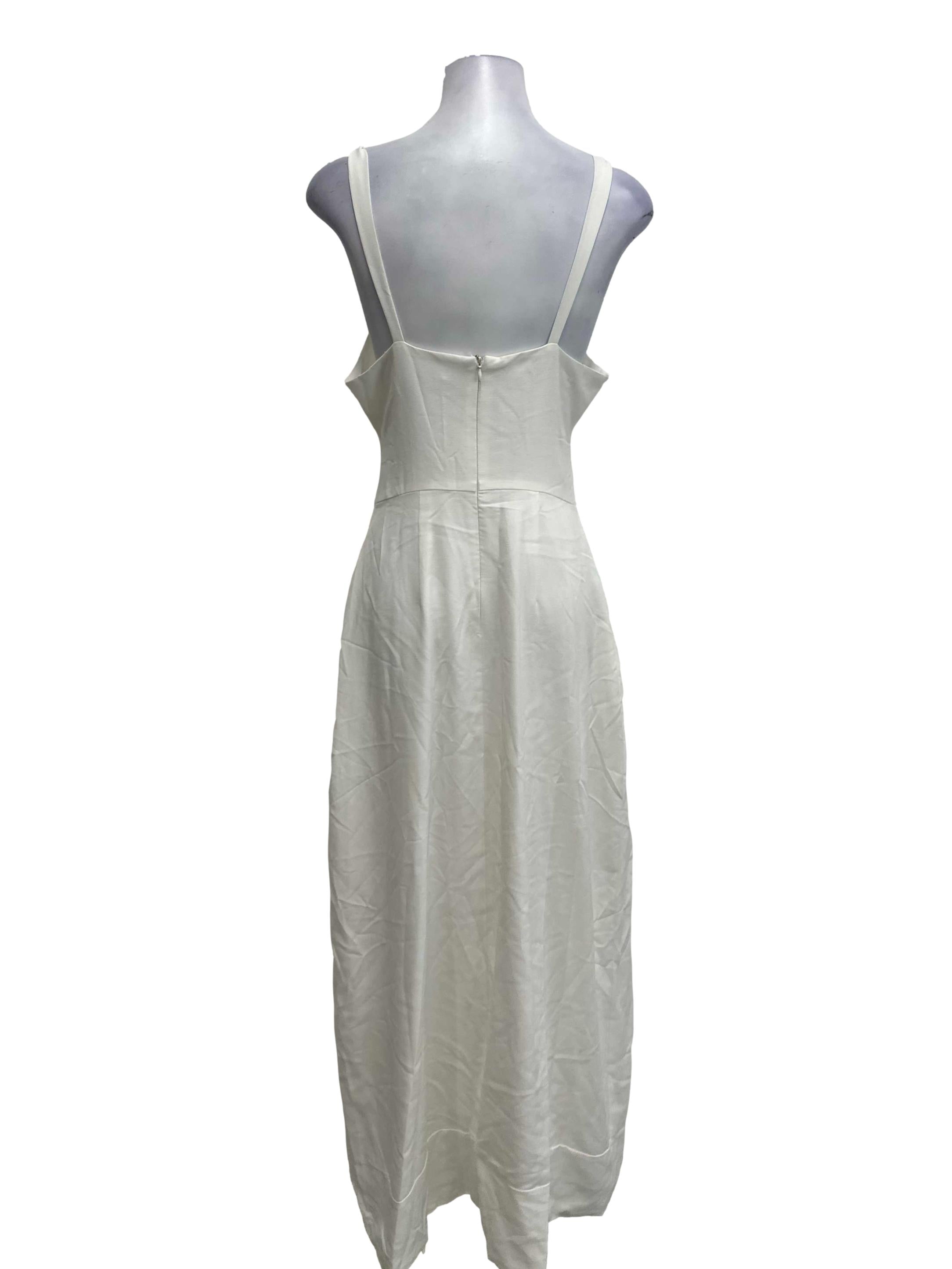 Paper White Overlap Front Tie Dress