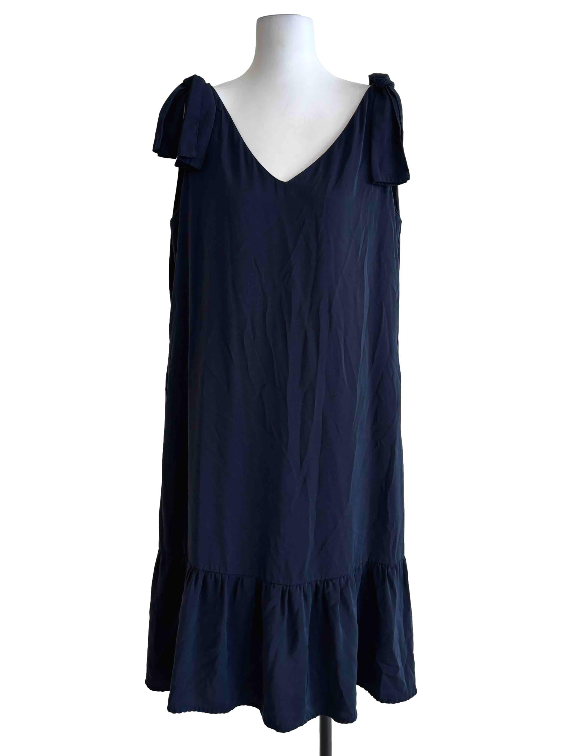 Navy Blue Sleeveless Shift Dress