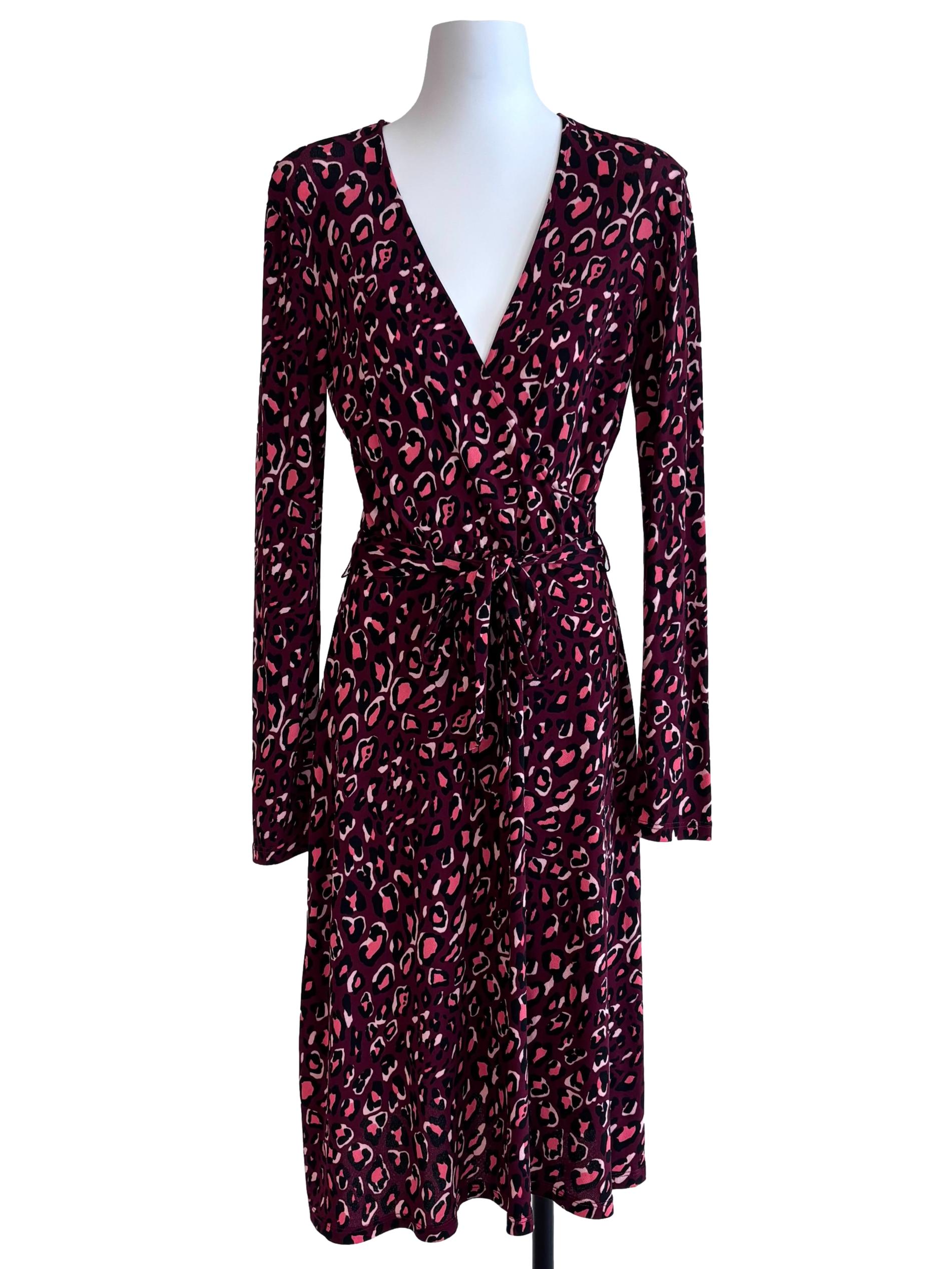 Maroon Leopard Perfect Wrap Dress CSN