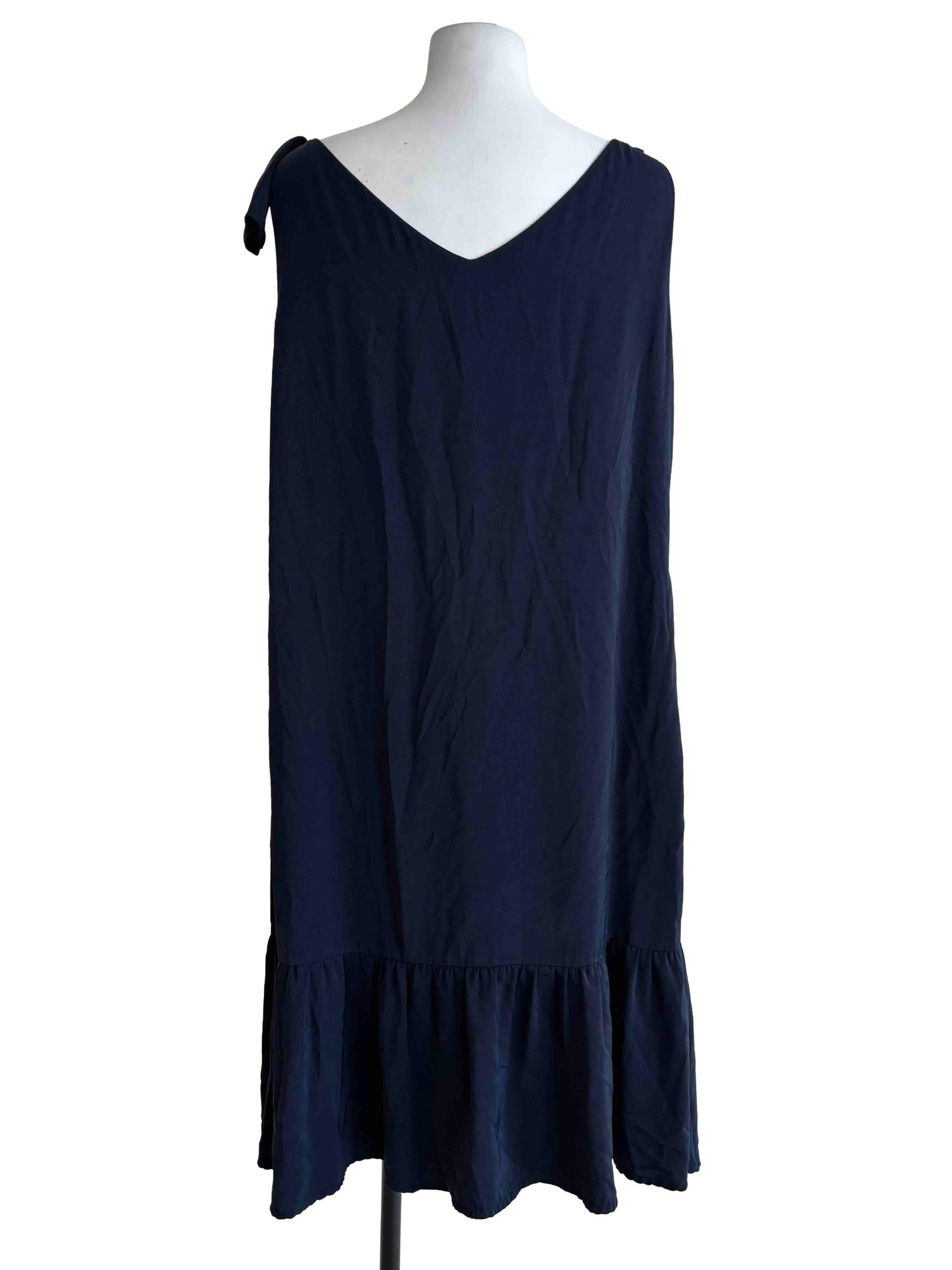Navy Blue Sleeveless Shift Dress