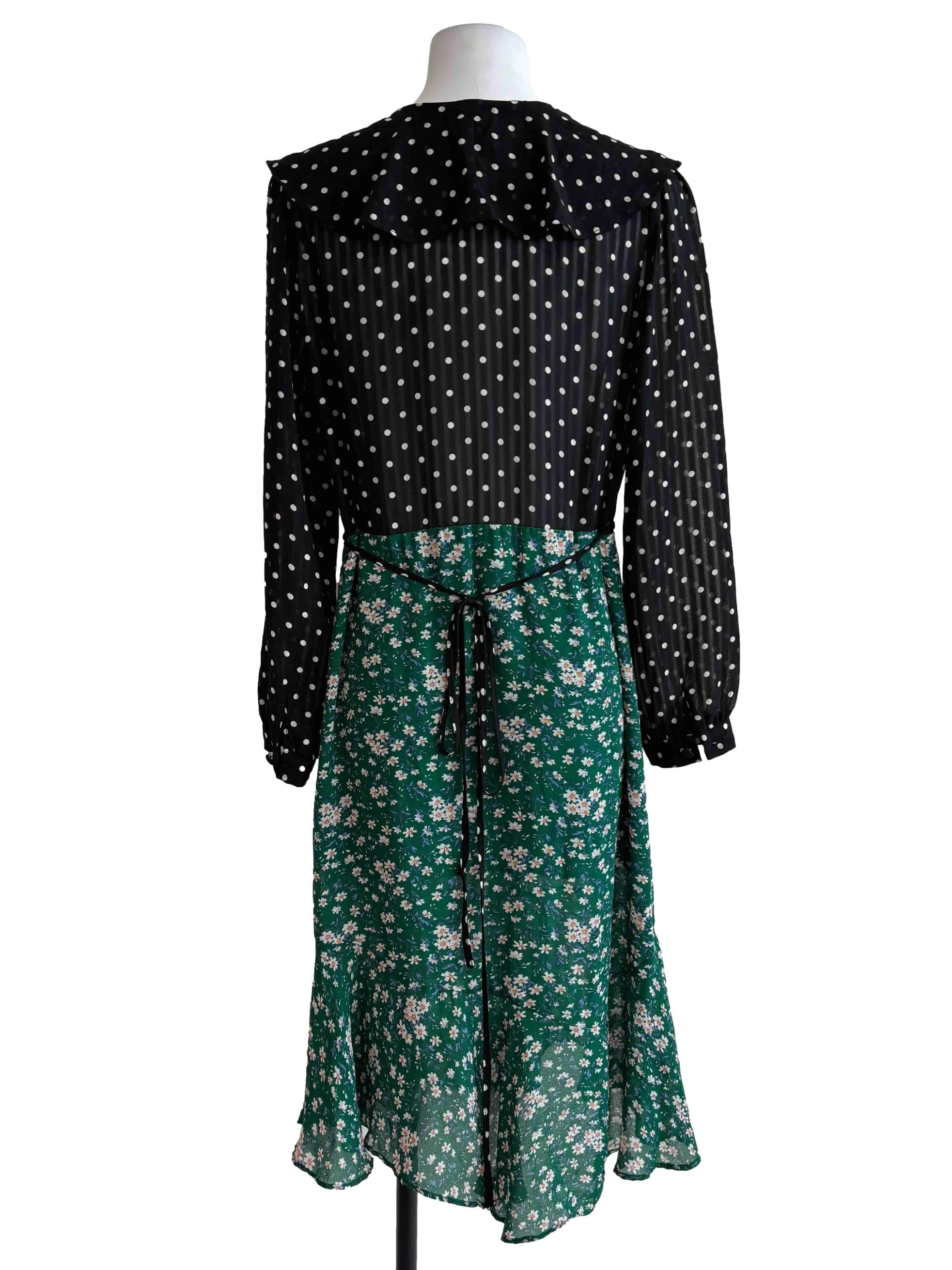 Black And Green Mix Pattern Dress
