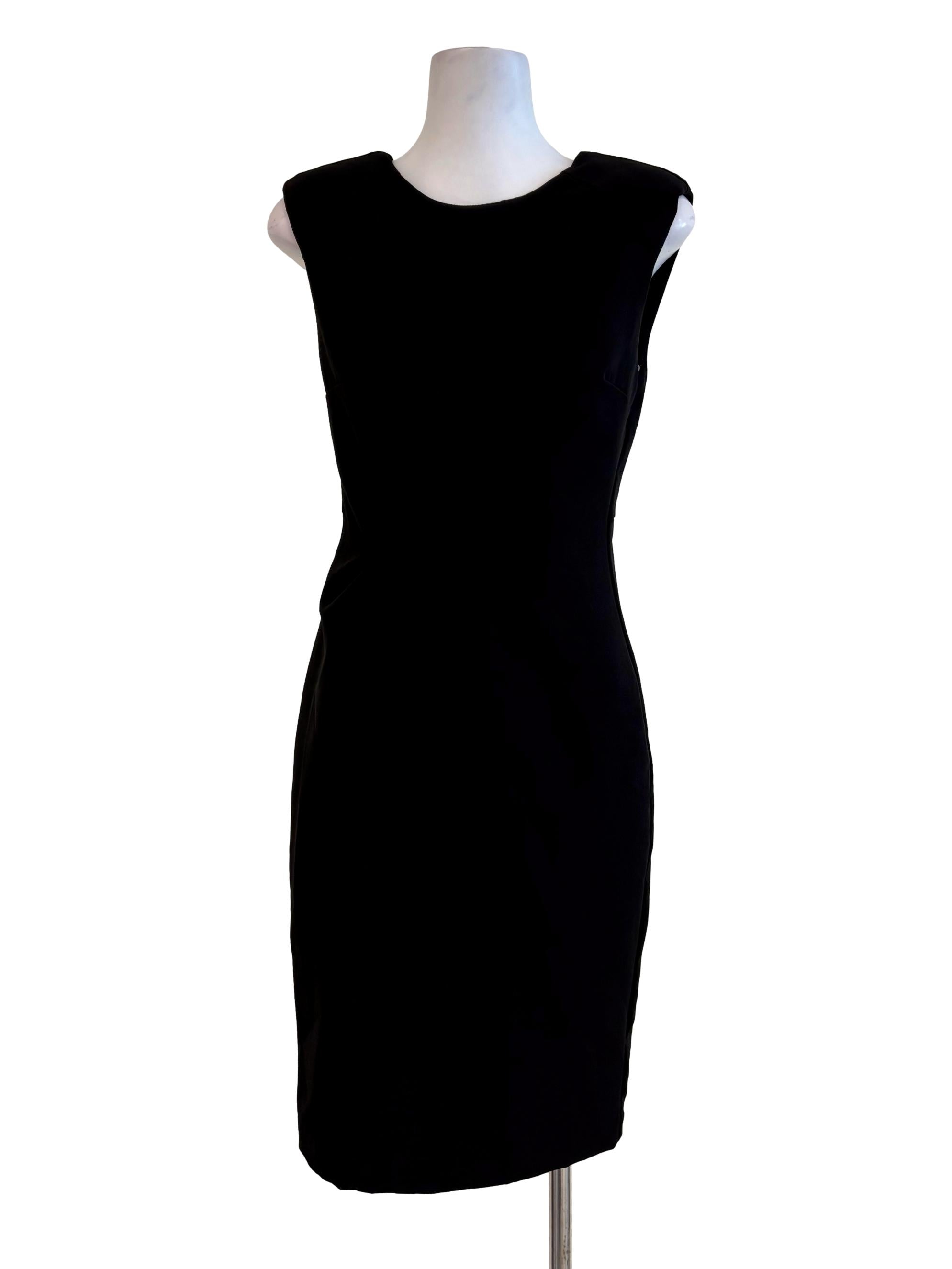 Rich Black Sleeveless Sheath Dress