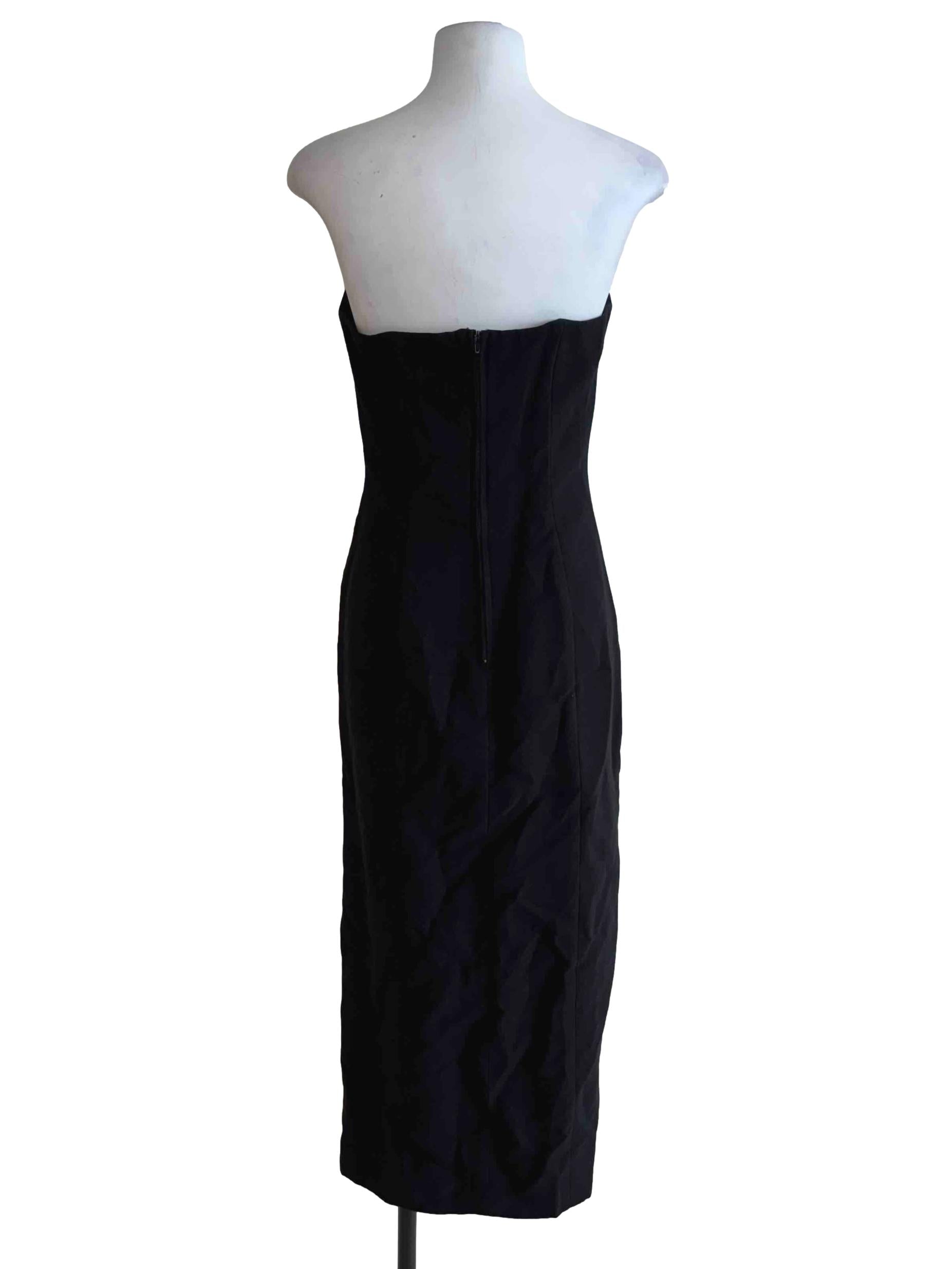 Jade Black Strapless Sheath Dress