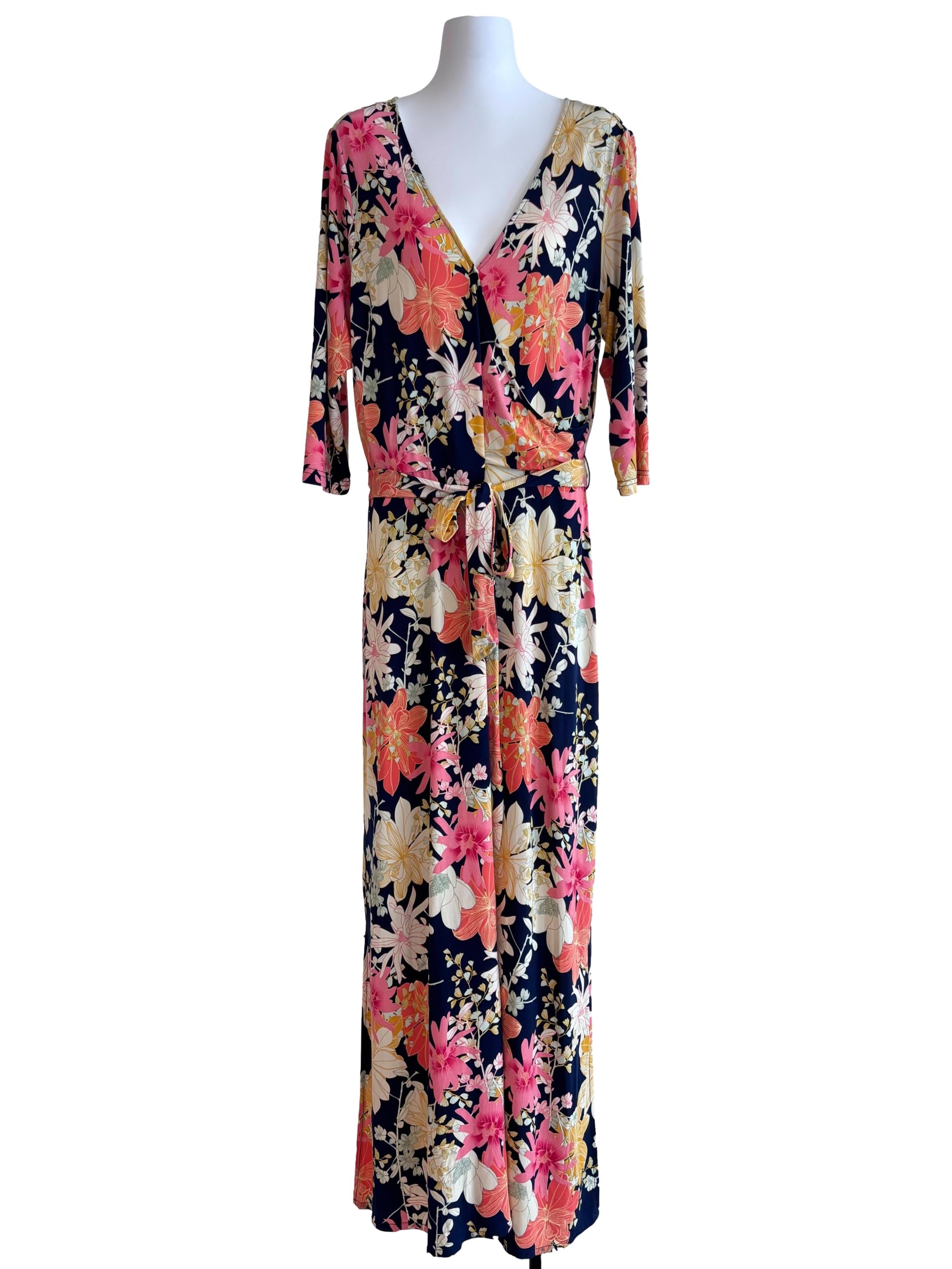 Navy Ginkgo Perfect Wrap Maxi Dress CSN